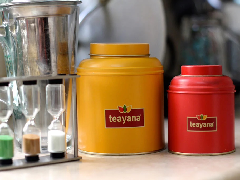 Teayana logo in full color application Role: Senior Brand Designer, Rayat Brands
