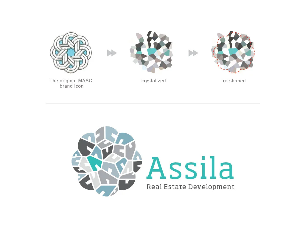 Rebranding for the giant real estate developer. The icon in the top left corner was the starting point. Modified and crystalized to reflect the brand values and re-present them while still staying true to the original shape.