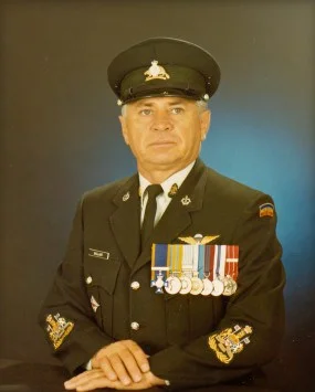 Léonce Gallant, then Chief Adjudant of the Mobile Command (Canadian Army) between 1982 and 1986. Picture taken in 1986 at the Mobile Command Headquaters in St. Hubert (Quebec).Léonce Gallant