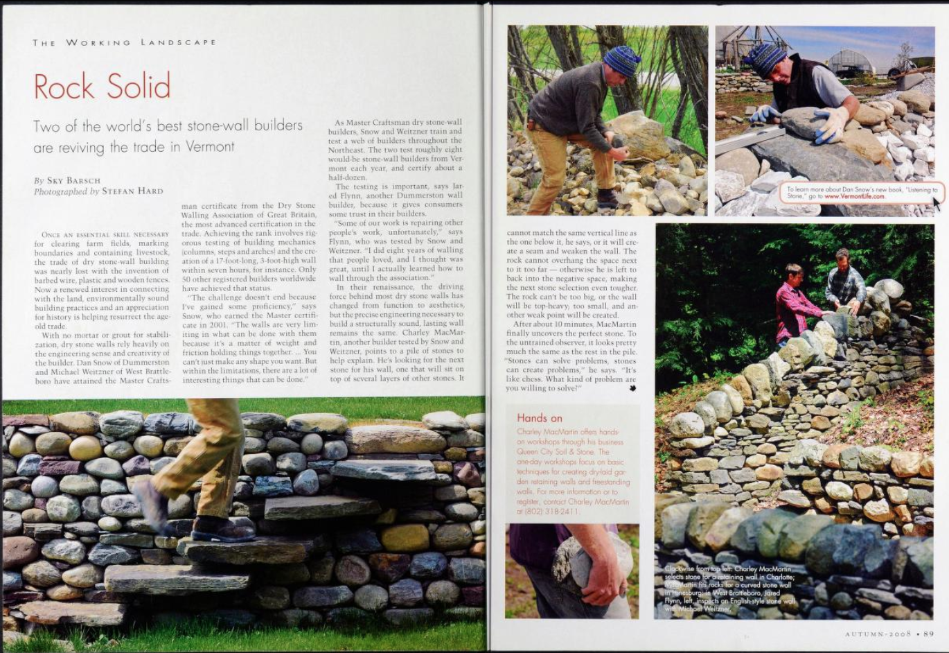 Featured in Vermont Life Magazine - Autumn 2008