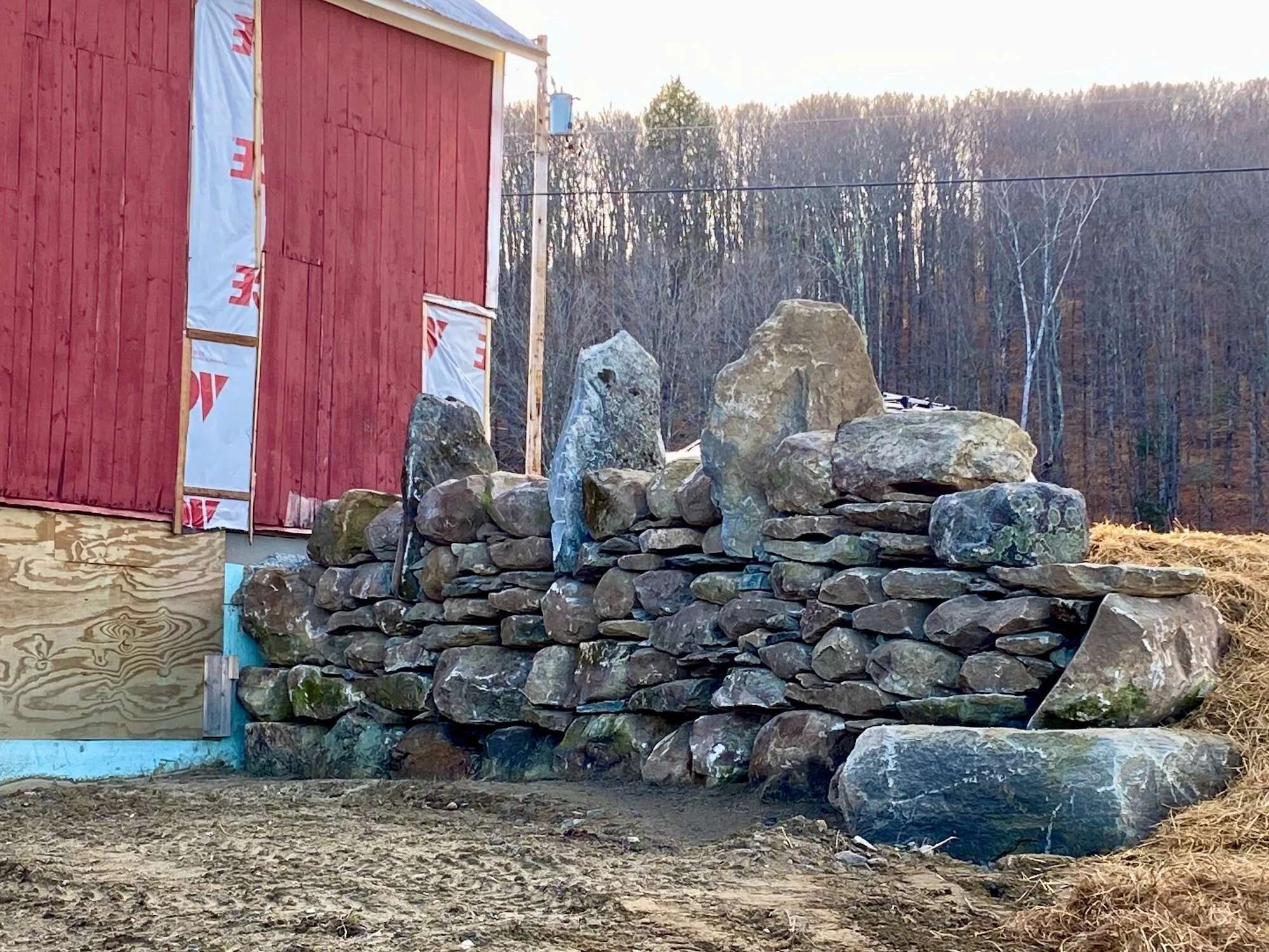 Red Barn Stone Walls