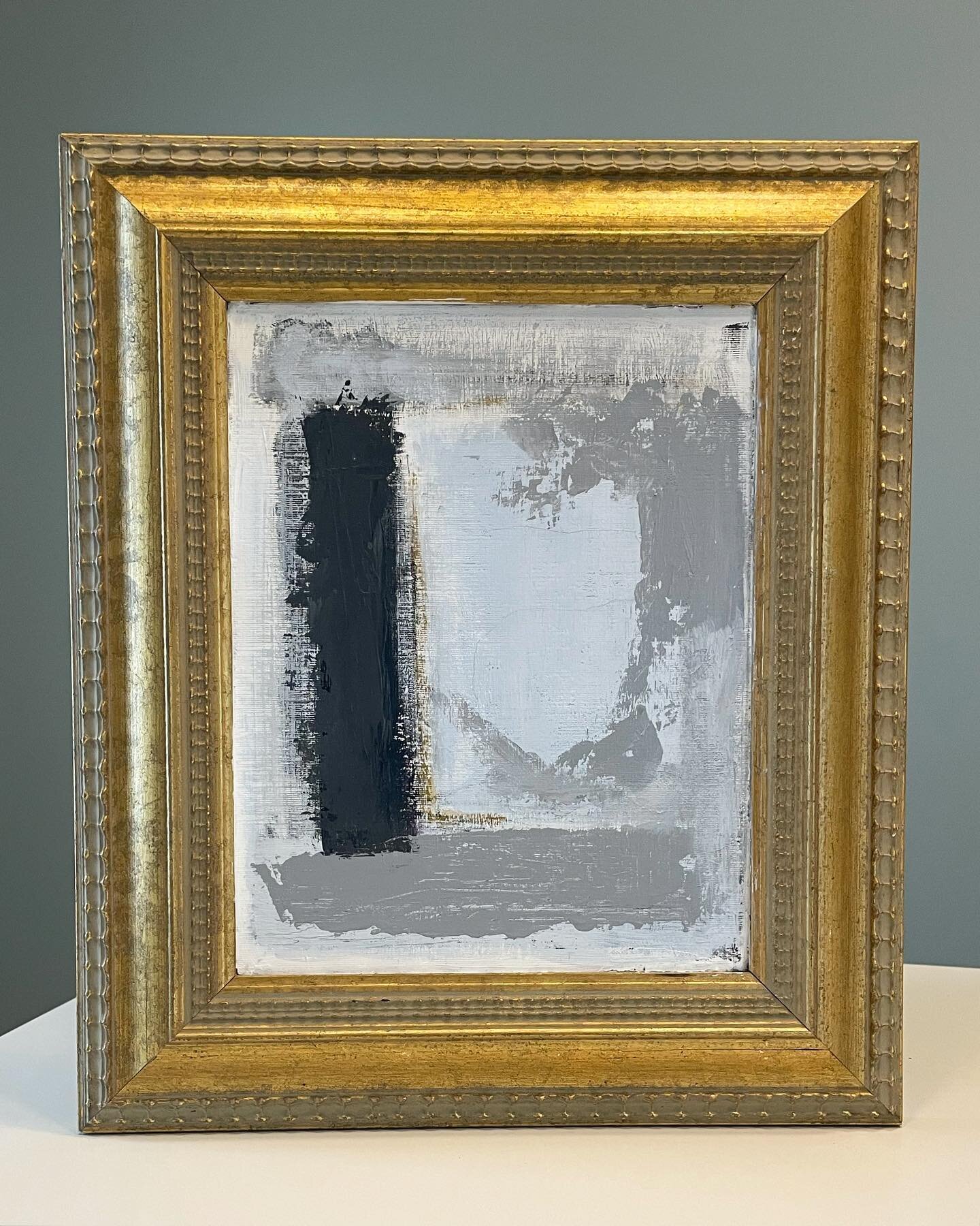 My latest piece. 💛 Found this vintage frame at flea market and knew I had to paint an abstract to nestle inside. 
Cause opposites attract.👌🏻 @paulaabdul taught me that as a kid, and I&rsquo;ll never forget it. 

#oppositesattract #abstractart #art