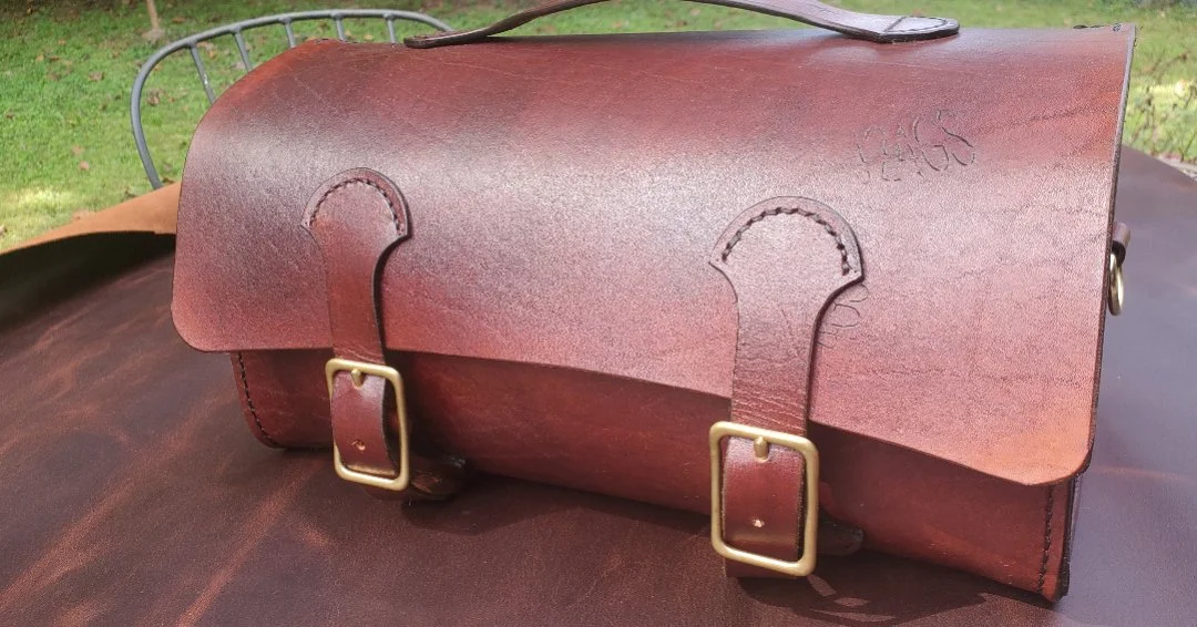 18th century atyled leather portmanteau