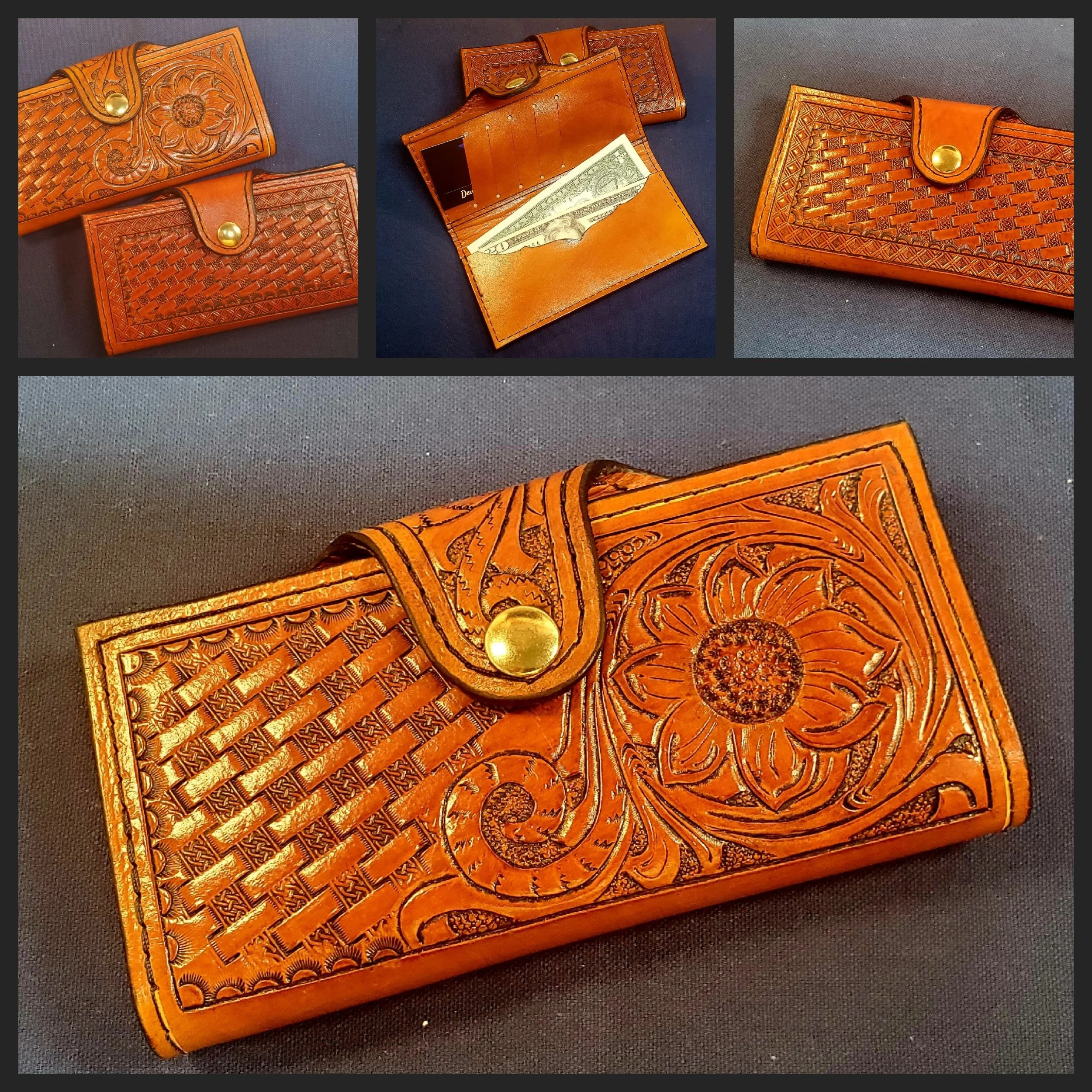 Leather clutch wallet