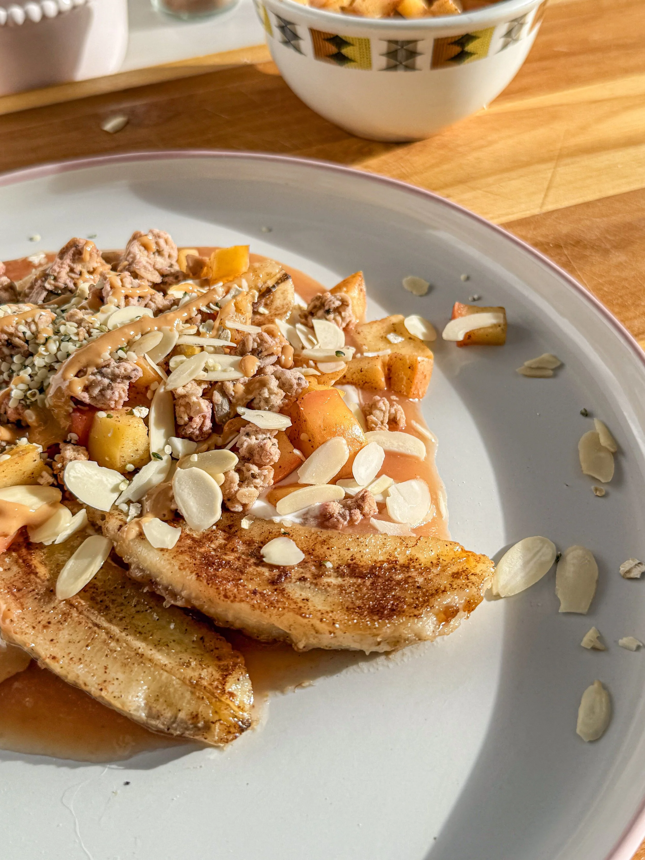 Banana split déjeuner, version croustade aux pommes