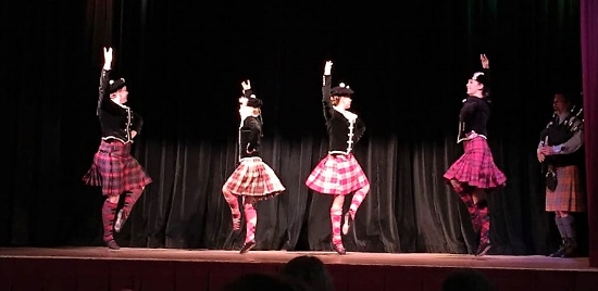 Aislinn Kenyon (right), with dancers; Melissa McDermid, Caity Rose Gordon, and Ella During. Piper Kevin Watsyk. (2018)
