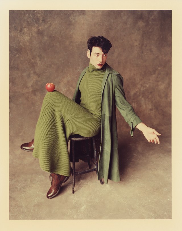 Coat: Salvatore Ferragamo (price upon request); dress: Salvatore Ferragamo (price upon request); boots: O’Keeffe ($775)