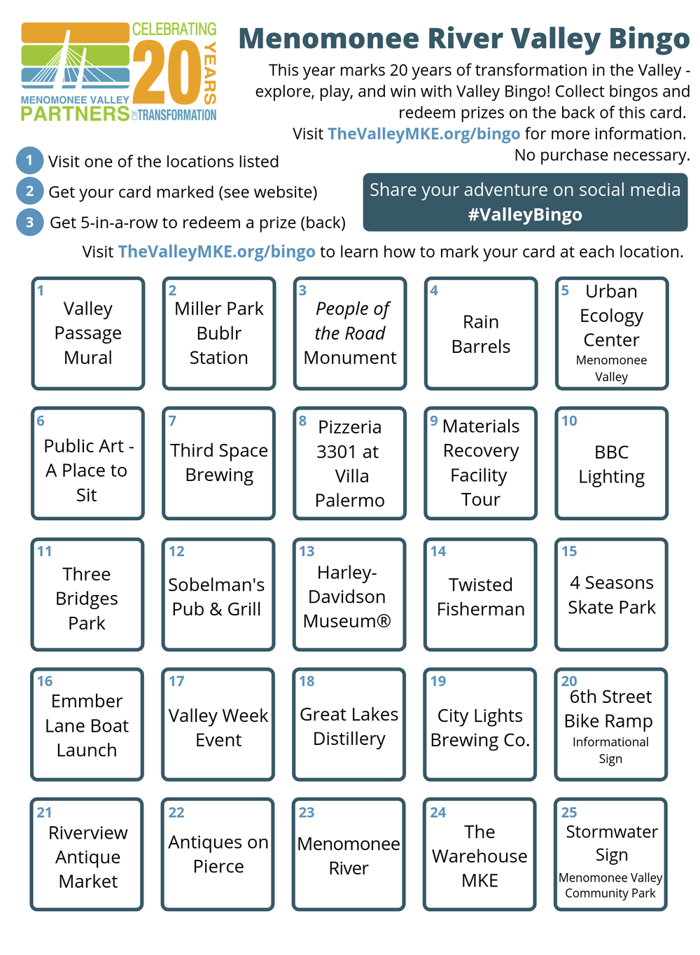 Menomonee River Valley Explore With Bingo