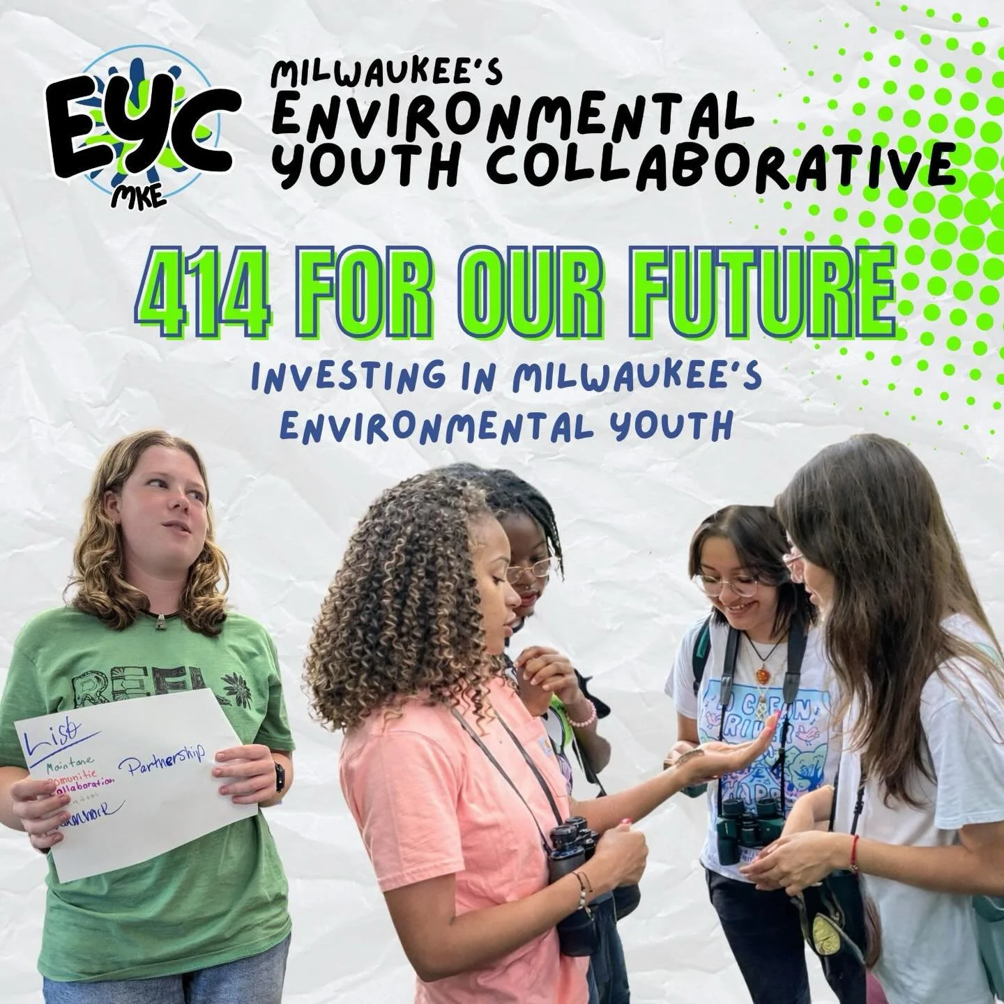 Happy 414 Day!! 🌃🍃🍻

We&rsquo;re proud to be apart of the Environmental Youth Collaborative: Milwaukee organizations working together to support the next generation of environmental leaders.

This week, we are participating in 414 for Our Future: 