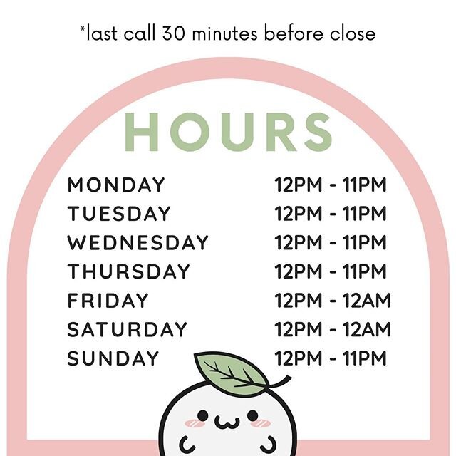 Starting June 8th, we are open regular business hours 👋. Remember we are for pick up only at the moment so last order in is 30 mins before close.