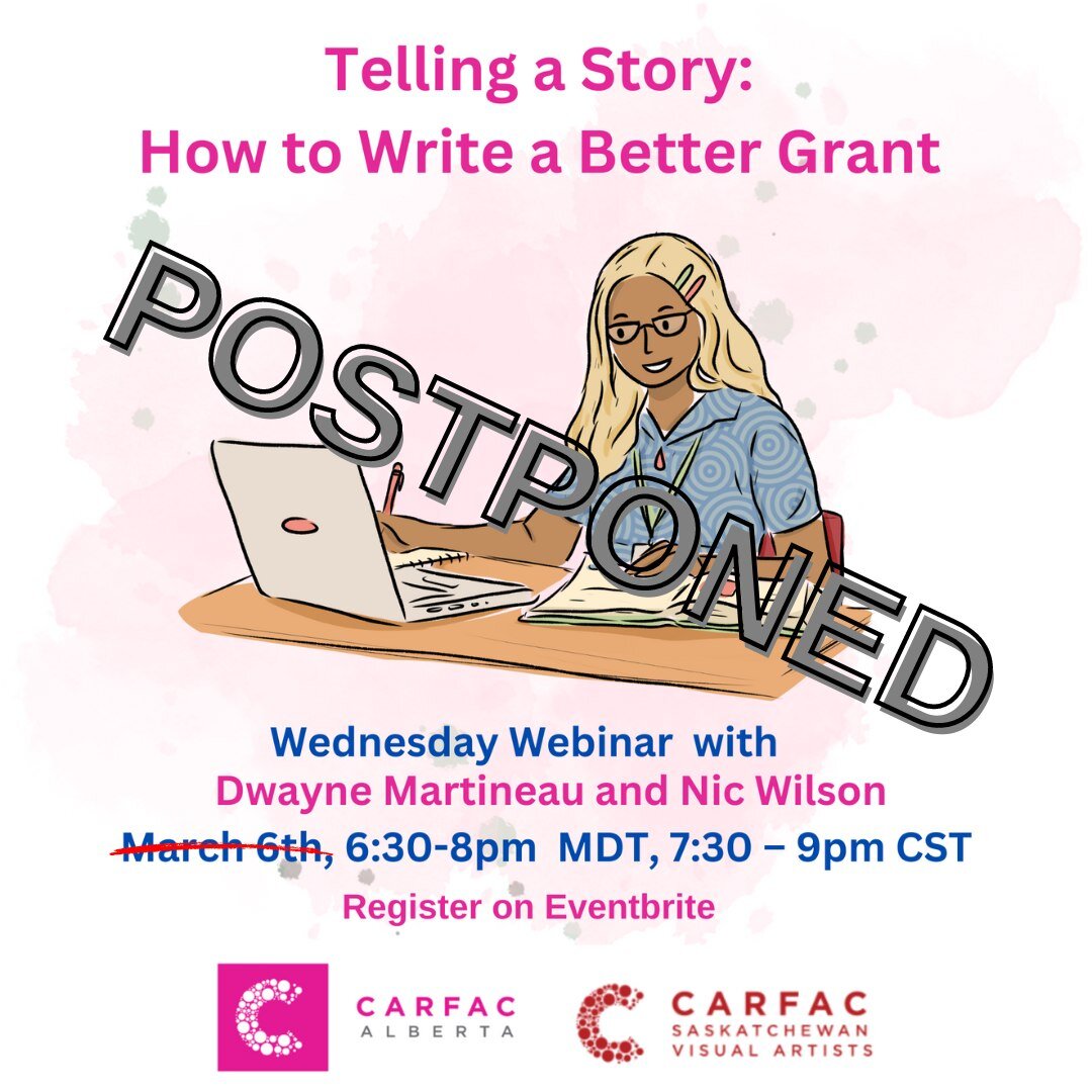 ⚠️Unfortunately, CARFAC SASK and CARFAC Alberta's webinar &quot;How to Write a Better Grant&quot; cannot take place tonight (Wednesday March 6) as scheduled and will be reschedule for a later date in the near future. The team is terribly sorry for th