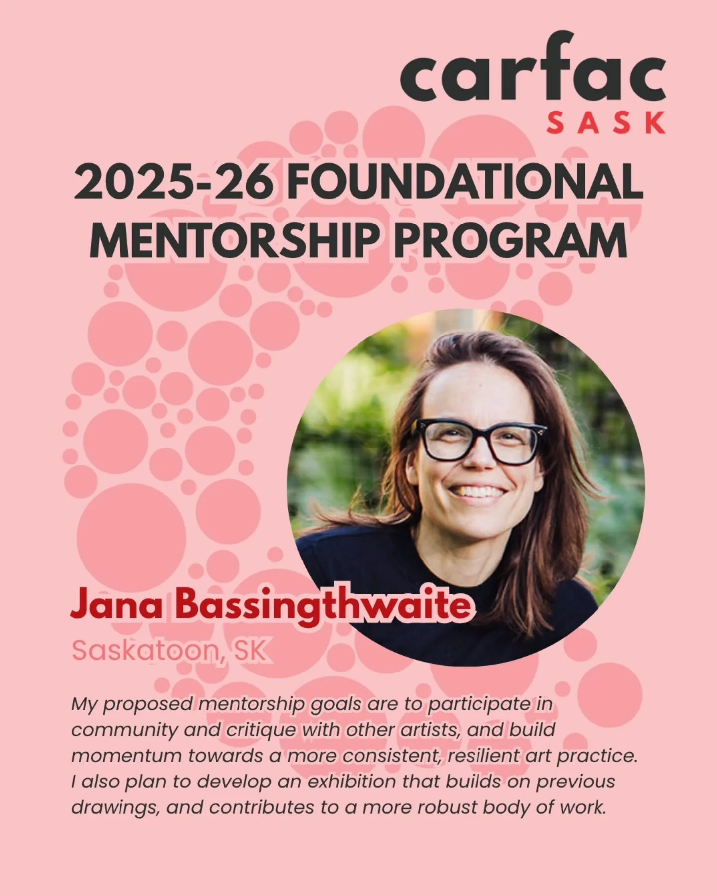 Meet one of our new pairs for the 2025-26 Foundational Mentorship Program!

We are excited to introduce Mentee Jana Bassingthwaite (Saskatoon) and their Mentor Joseph Anderson (Saskatoon). We can't wait to see the new directions their practice takes 
