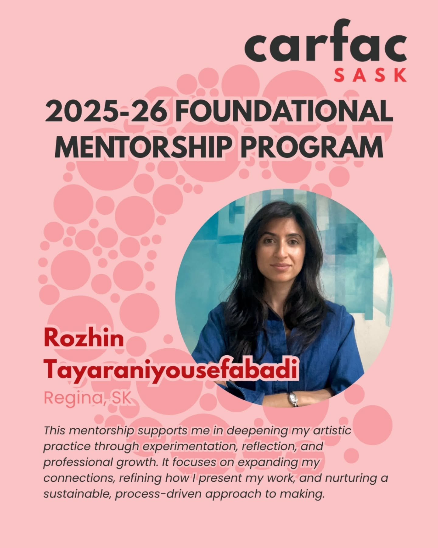 Meet one of our new pairs for the 2025-26 Foundational Mentorship Program!

We are excited to introduce Mentee Rozhin Tayaraniyousefabadi (Regina) and their Mentor Colin Miner (Saskatoon). We are excited to see the unique connection and insight this 