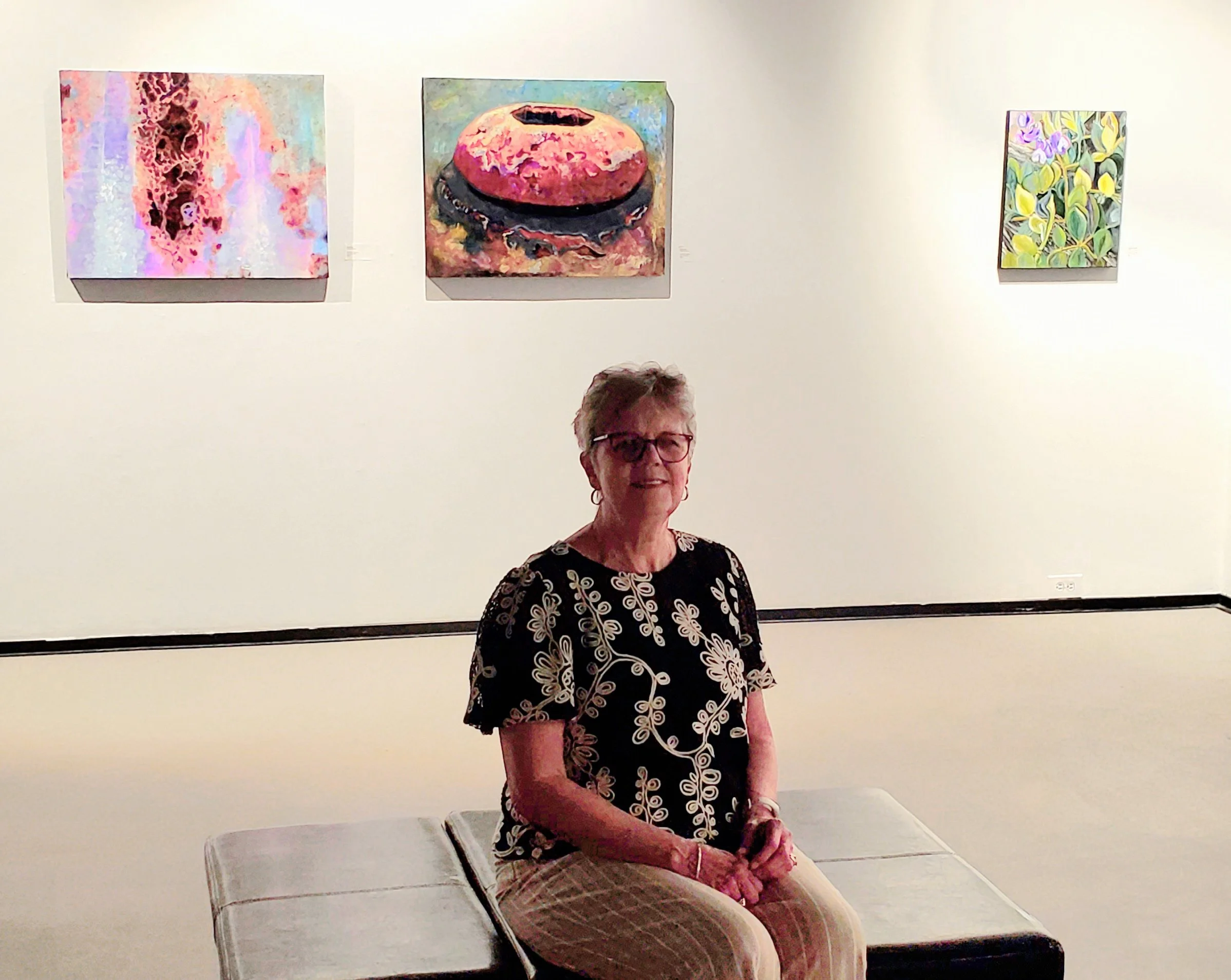 Artist Debbie Hooper at the LANDSCAPING Reception