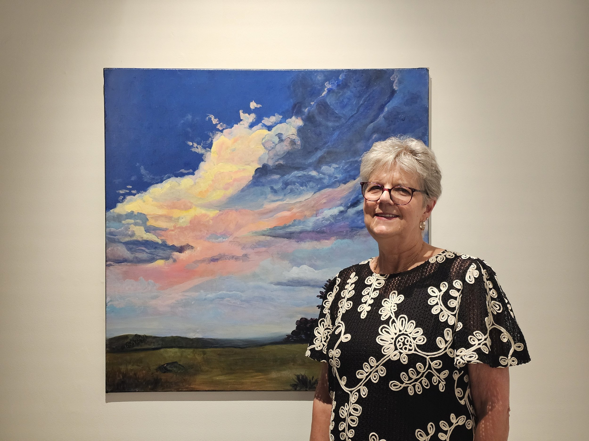 Artist Debbie Hooper in front of ""