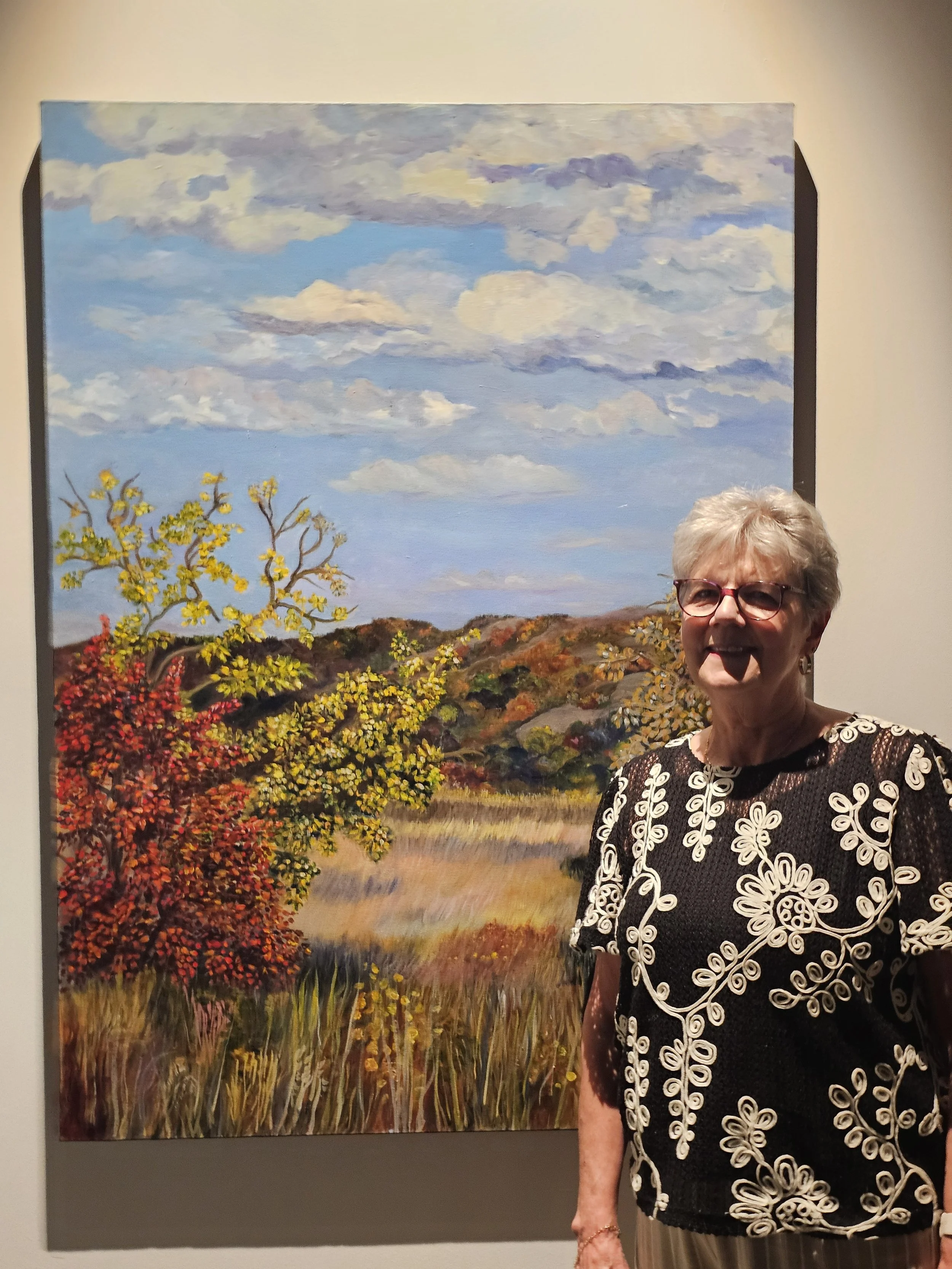 Artist Debbie Hooper in front of ""