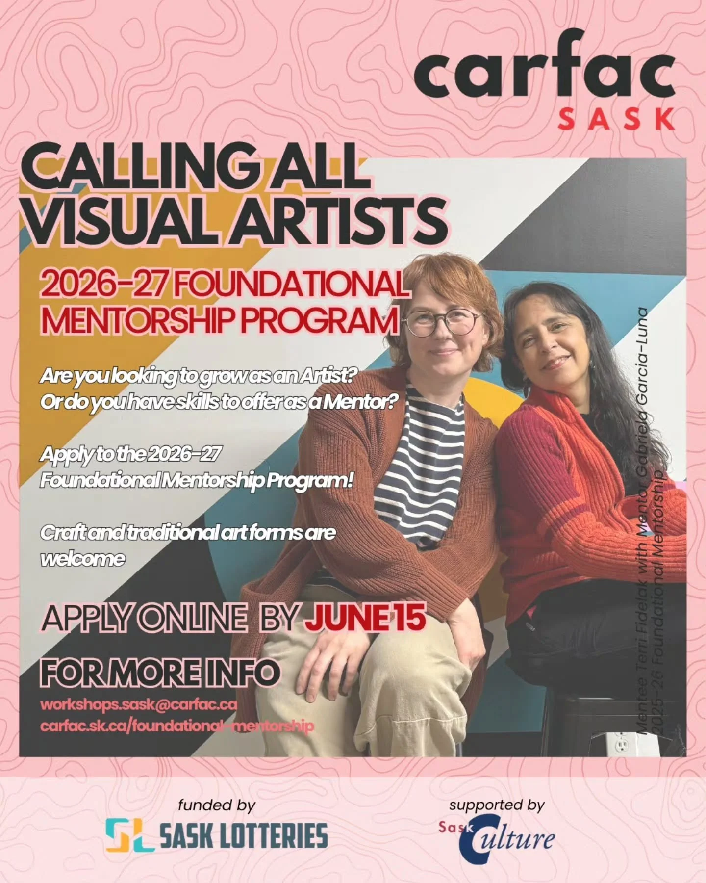 TWO WEEKS LEFT!!!

Deadline for the 2026-27 Foundational Mentorship Program is JUNE 15. Don't miss it!

You can find more information and apply by visiting https://carfac.sk.ca/foundational-mentorship (link in the bio)

Please note that there are two