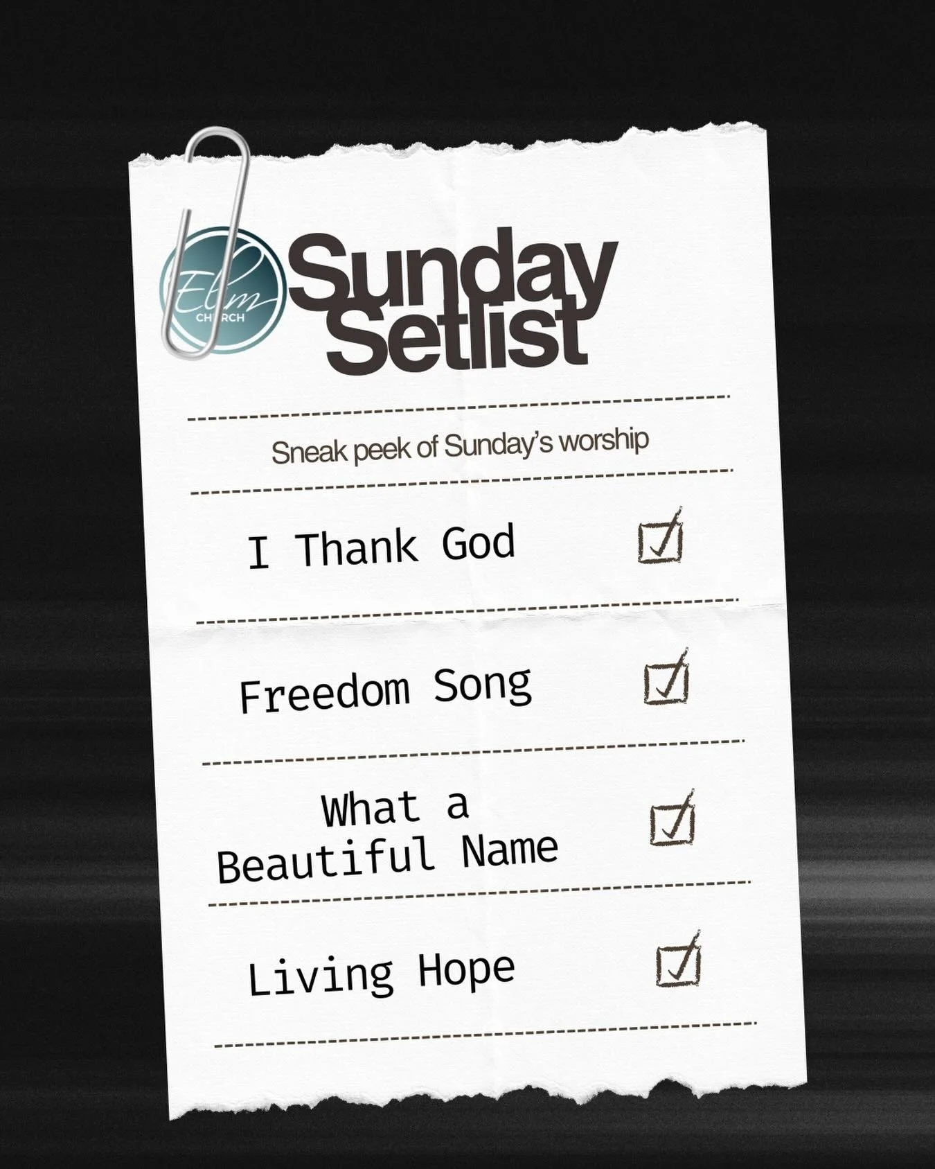 Come ready for joy, freedom and hope! See you on Sunday🙌