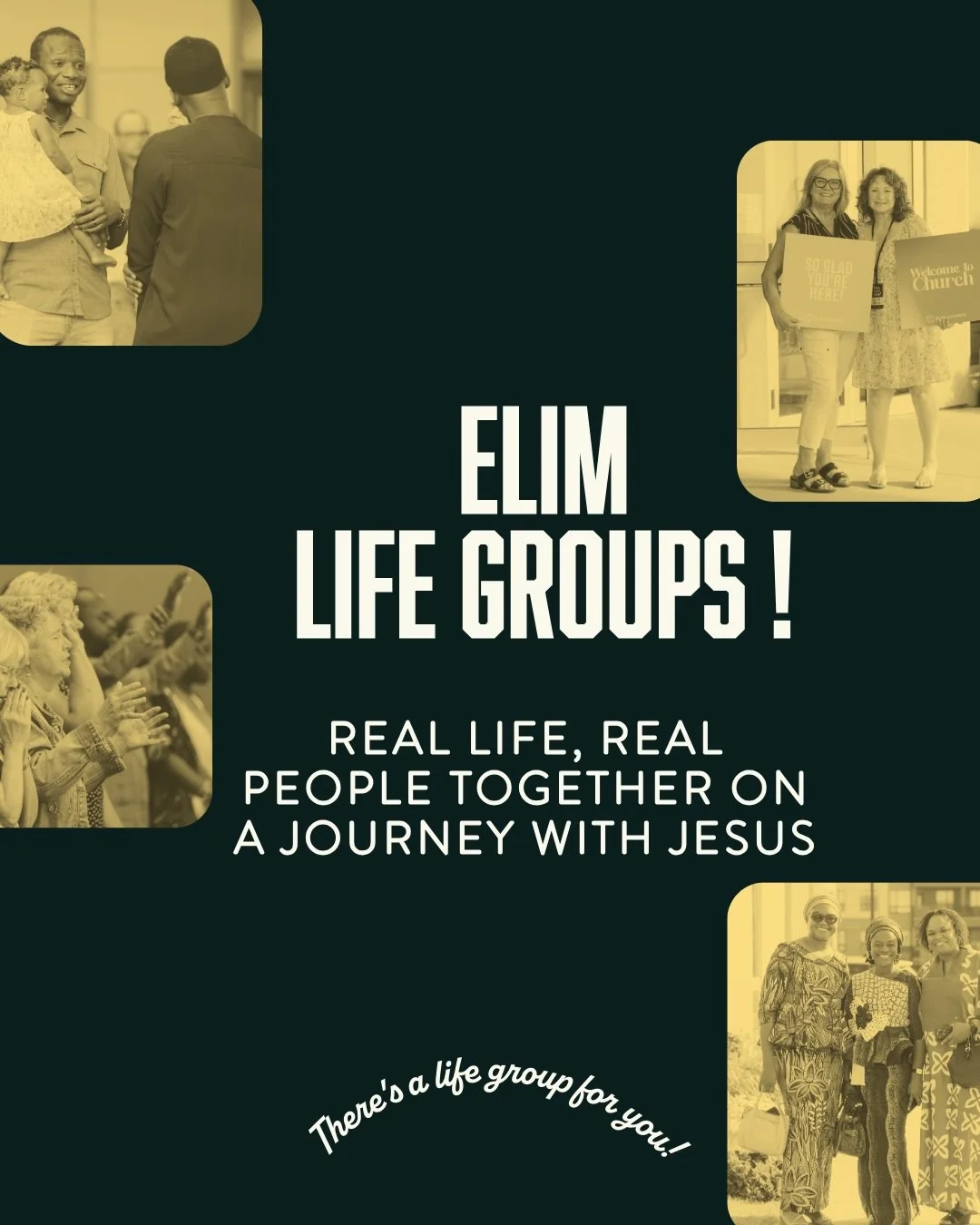 Life is better when we don&rsquo;t do it alone!

Elim Life Groups are a place to connect, be cared for, grow in your faith, and walk alongside real people as we become more like Jesus together.

Whether you&rsquo;re new to Elim, have been here for ye