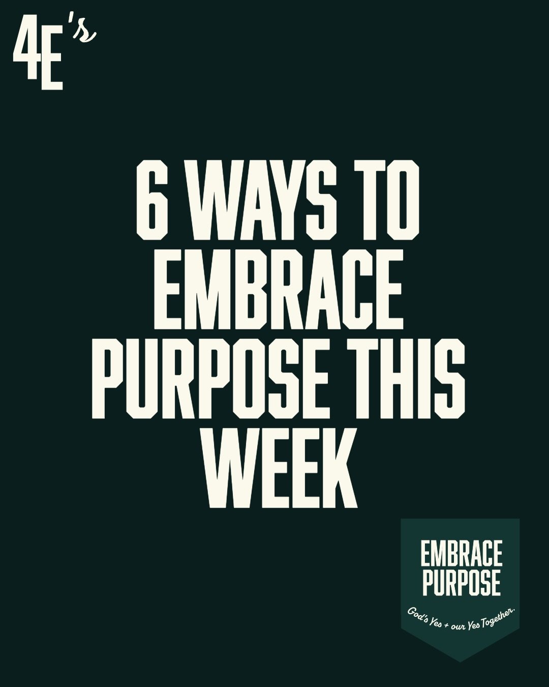 SUNDAY SERMON RECAP!
6 ways to embrace purpose this week!

God has already placed something in your hands.

The question is, will you surrender it to Him?

Your influence, your gifts, your time, your story, your relationships, your everyday life. Non