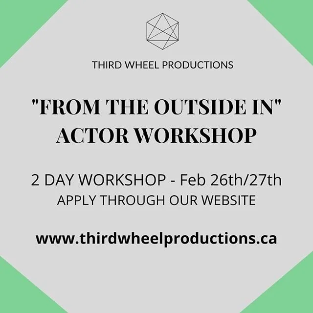 &ldquo;From The Outside In&rdquo; Actor Workshop. Hosted by our lovely directors @lauracarlymiller and @sydneydoberstein
.
.
Learn to master presence, explore your impulses and make bolder choices in the audition room, on stage and on the screen. .
.