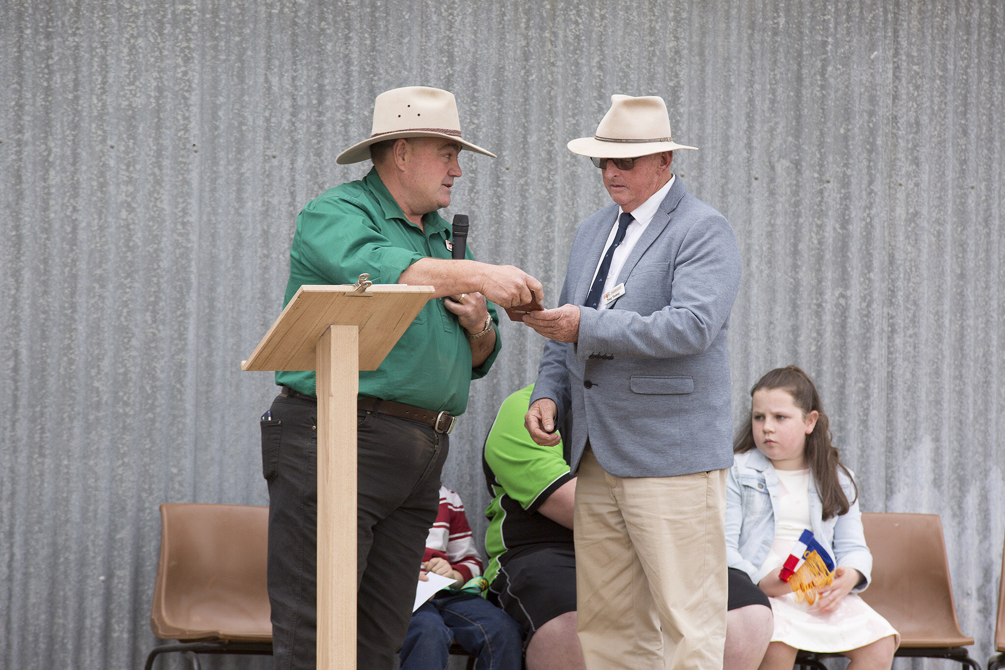 Kevin Townsend & Tony Toohey, Tony receives life membership to the show 2018 web.jpg