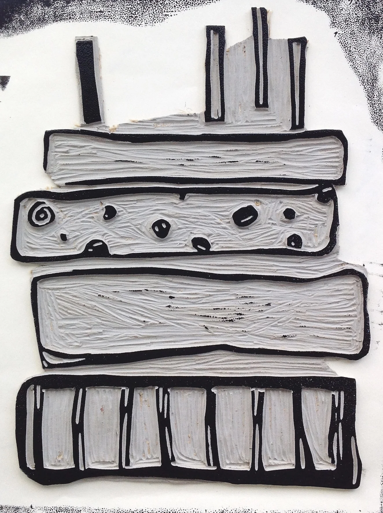 Apply ink to Lino using roller