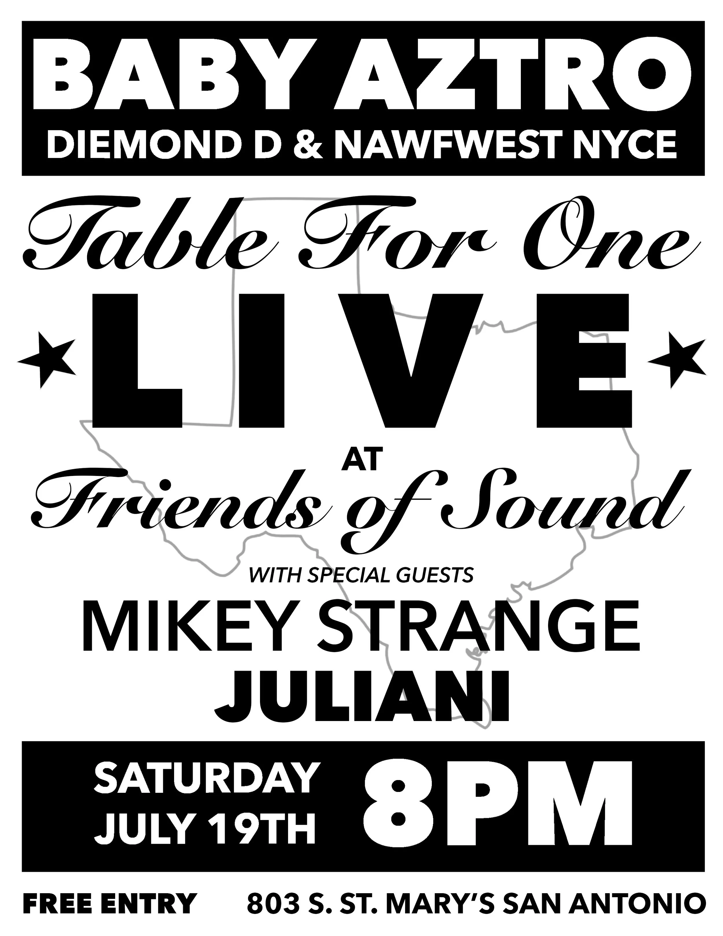 Table for One LIVE @ Friends of Sound