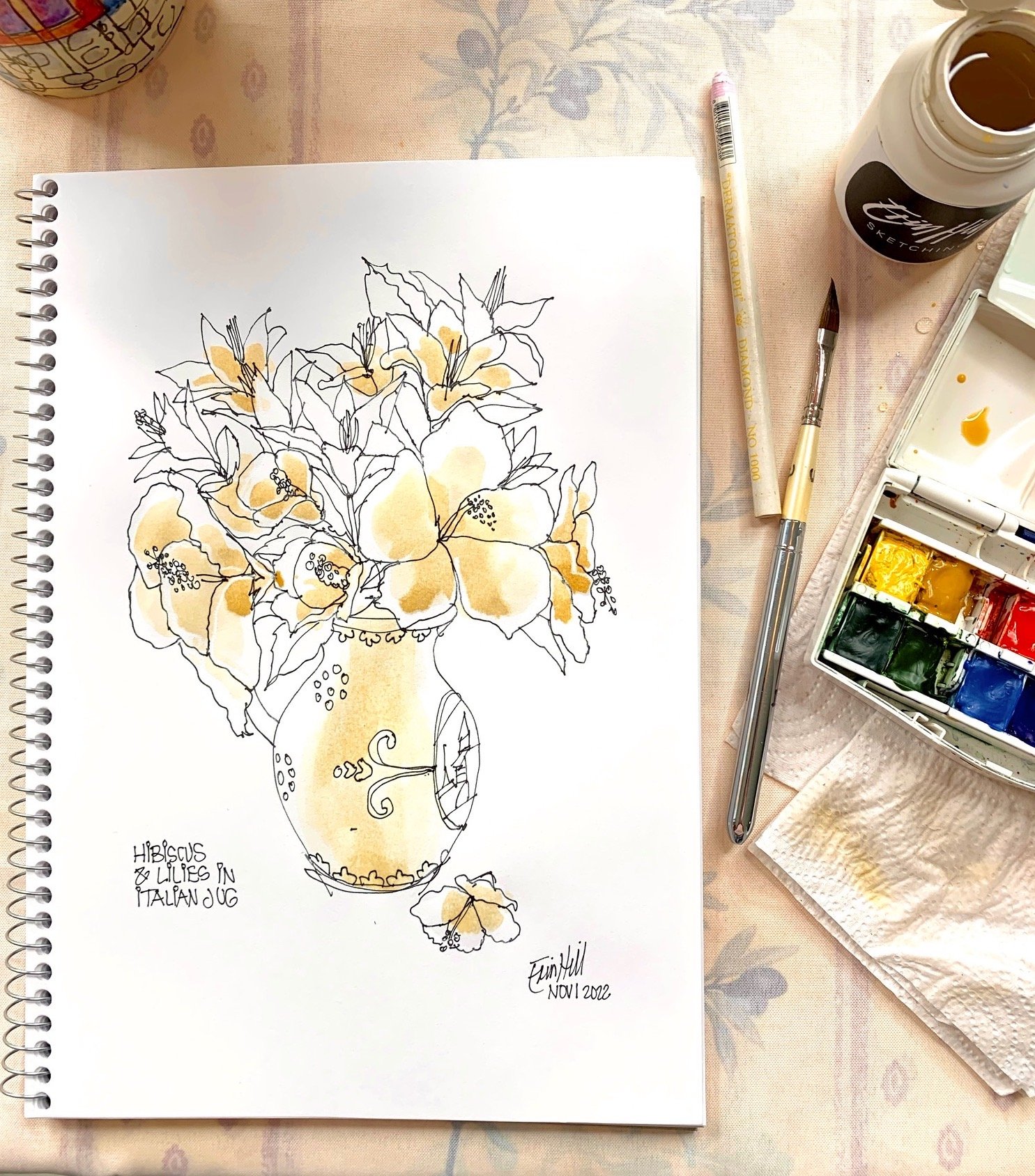 Erin Hill Sketching. Flowers paint 7.jpg