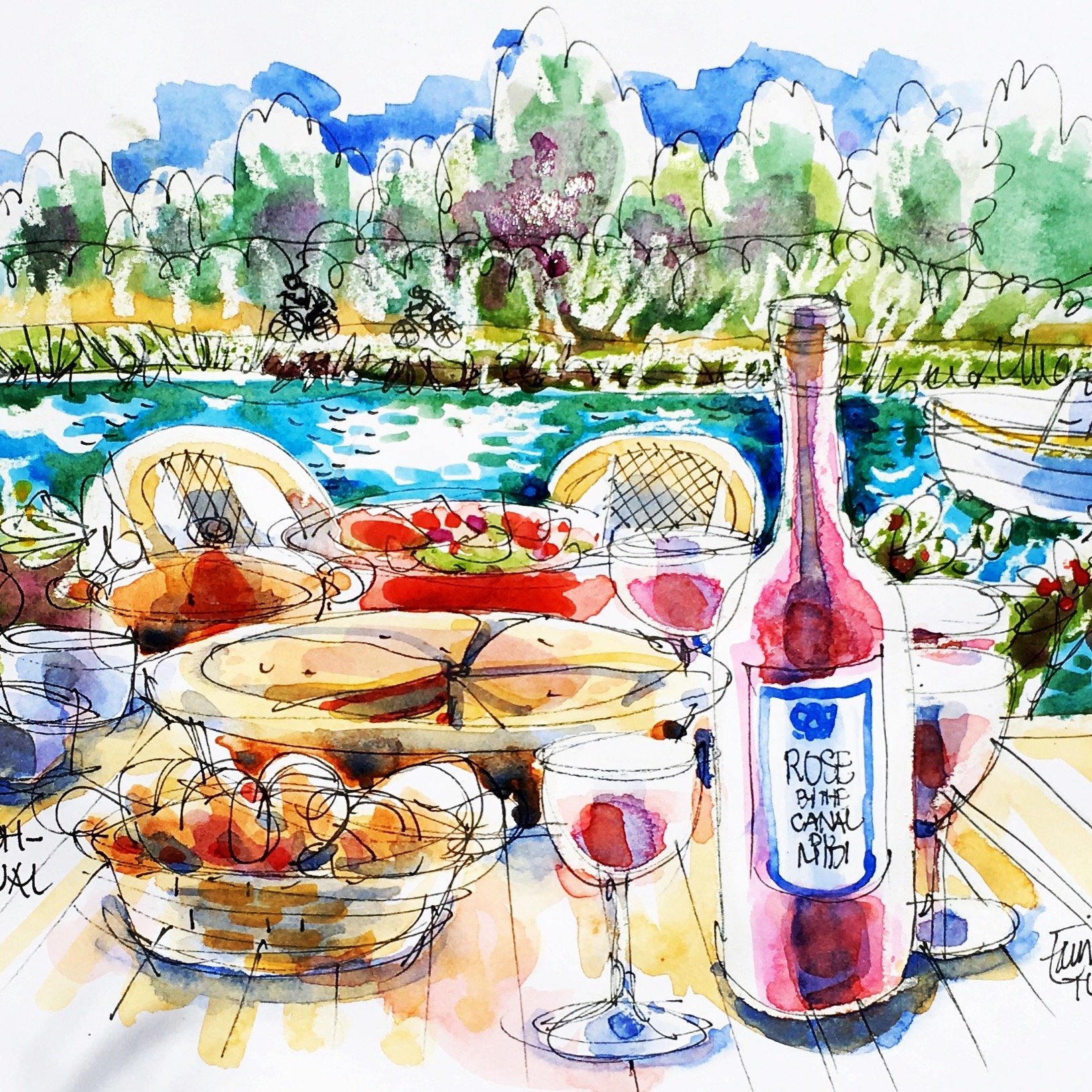 I Love Sketching - Canal du Midi - South of France