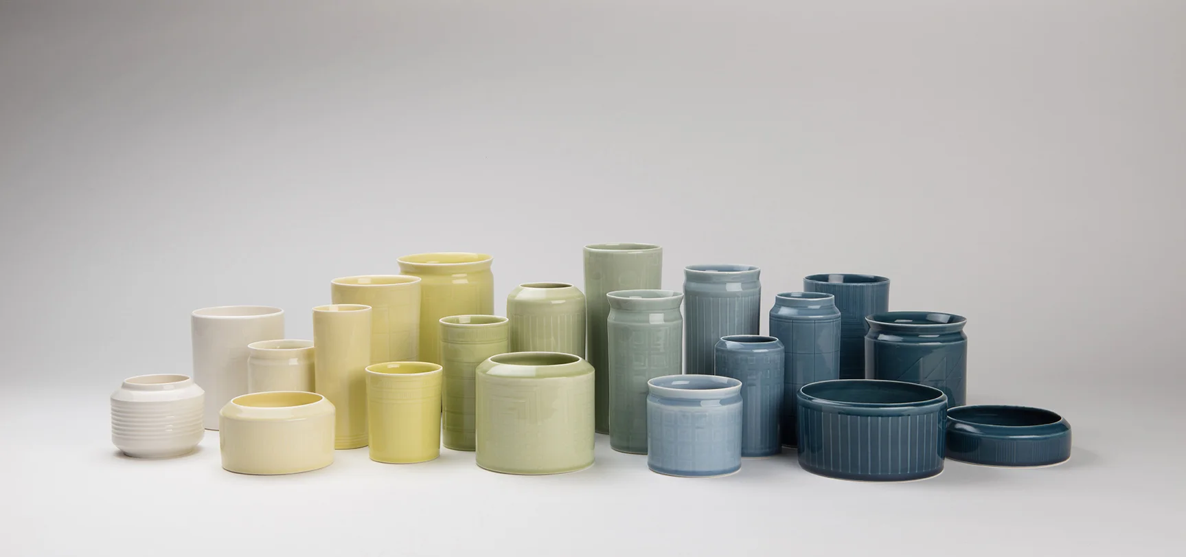 Susan Frost, Porcelain vessels, 2017-2019. Photo: Michael Haines.