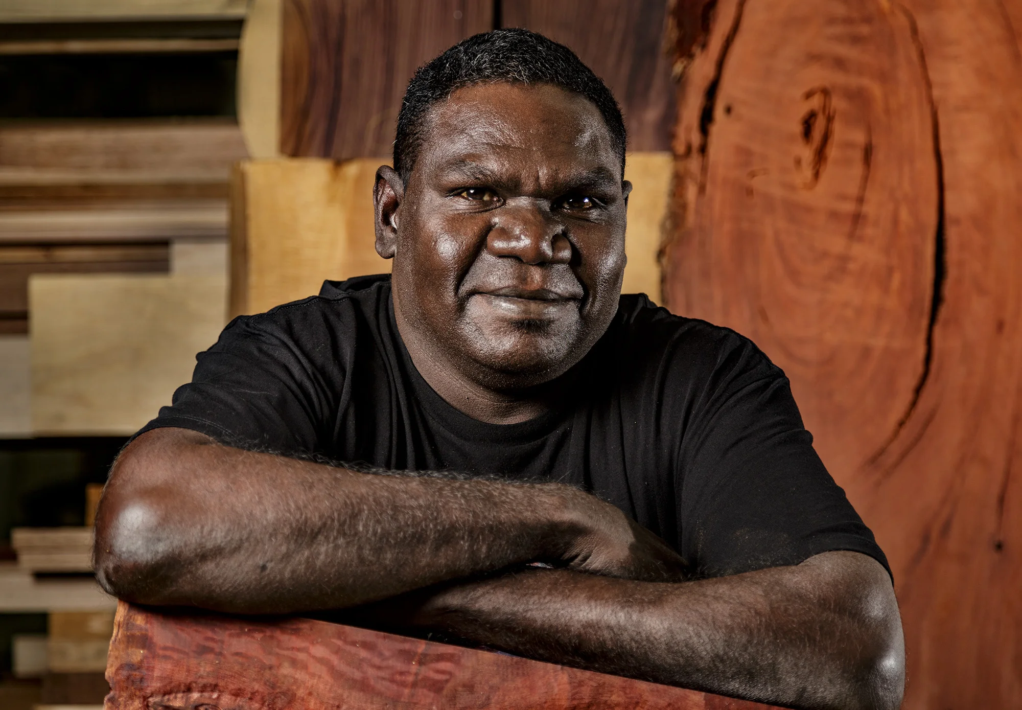 Gunybi Ganambarr. Photo courtesy Saul Steed, AGSA.