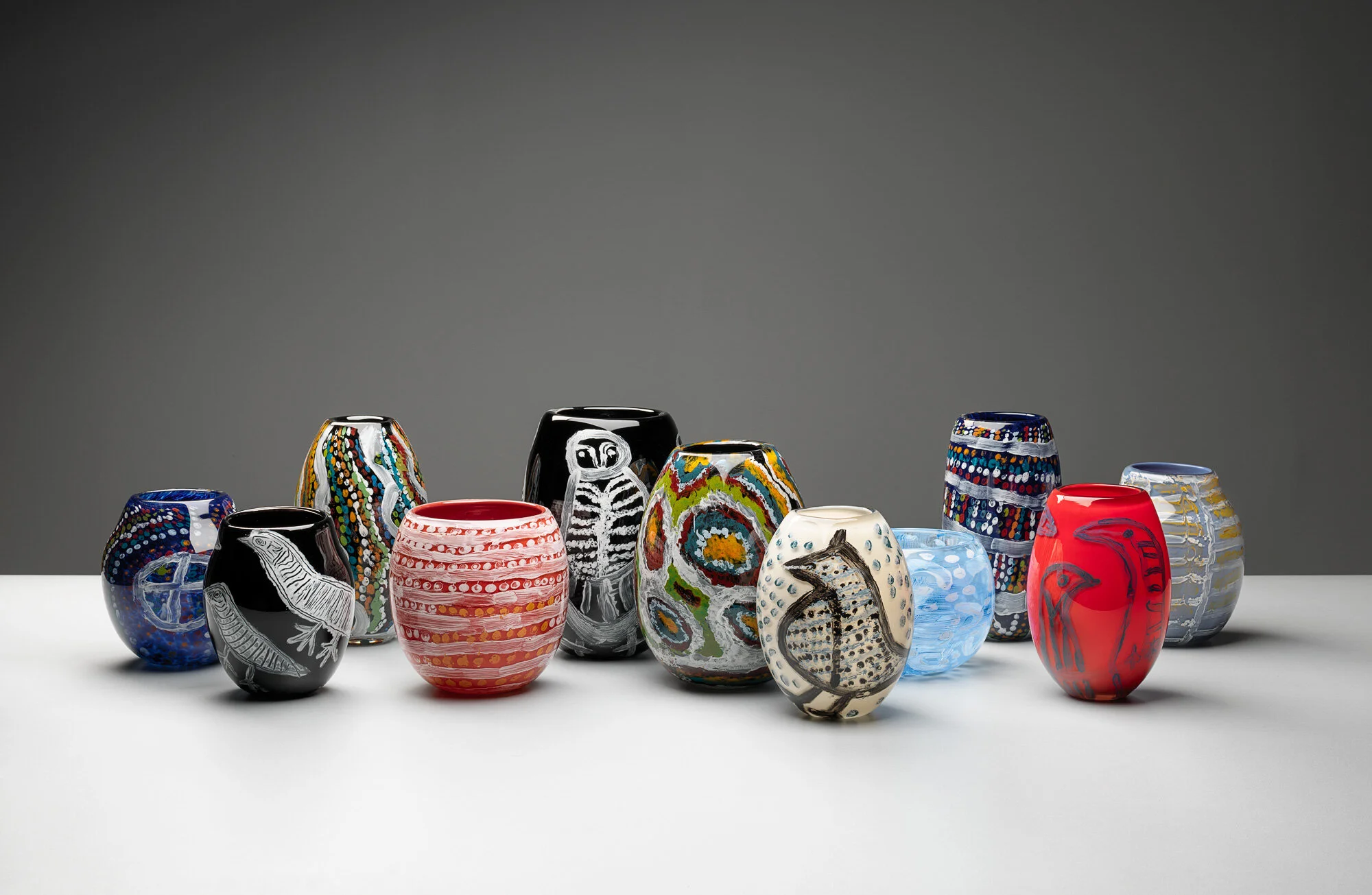 Samuel Miller, Ngayuku Ngura, 2019; Nyanu Watson, Tjulpu, 2019; Samuel Miller, Ngayuku Ngura, 2019; Selinda Davidson, Walka, 2019, Nyanu Watson, Tjulpu, 2019; Jimmy Donegan, Pukara, 2019; Nyanu Watson, Tjulpu, Phyllis Watson, Tjitjti Tjuta, 2019; S…