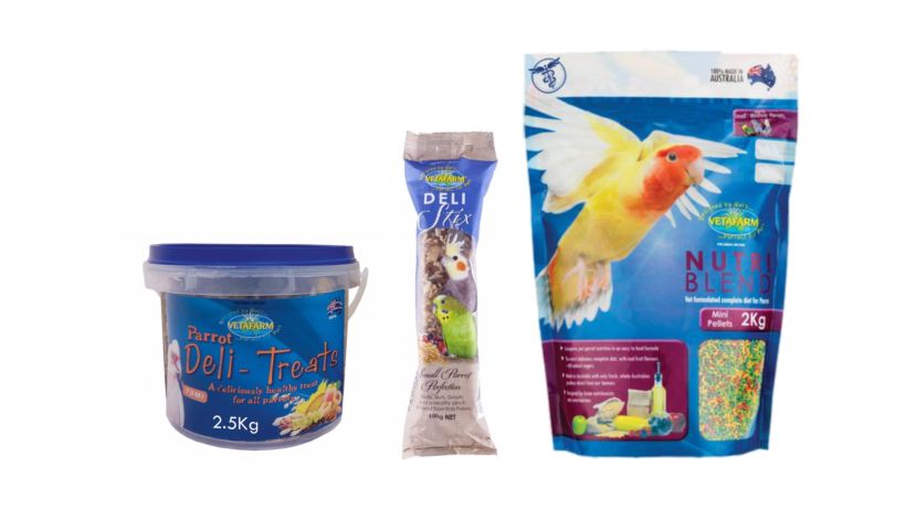Vetafarm range of Pellet Staple food and treats.