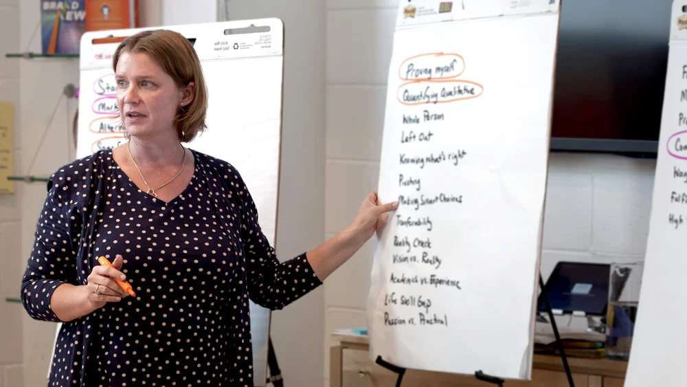 Cindy Malone facilitating a group discussion