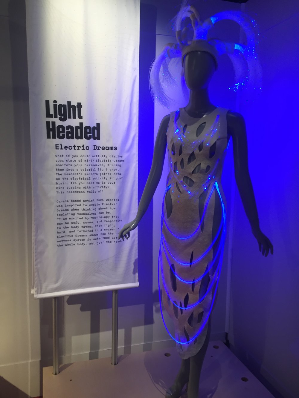  Suzi Webster/Quantum XPR created a dress that lights up to show electrical activity in the brain, telegraphing your state of mind. 