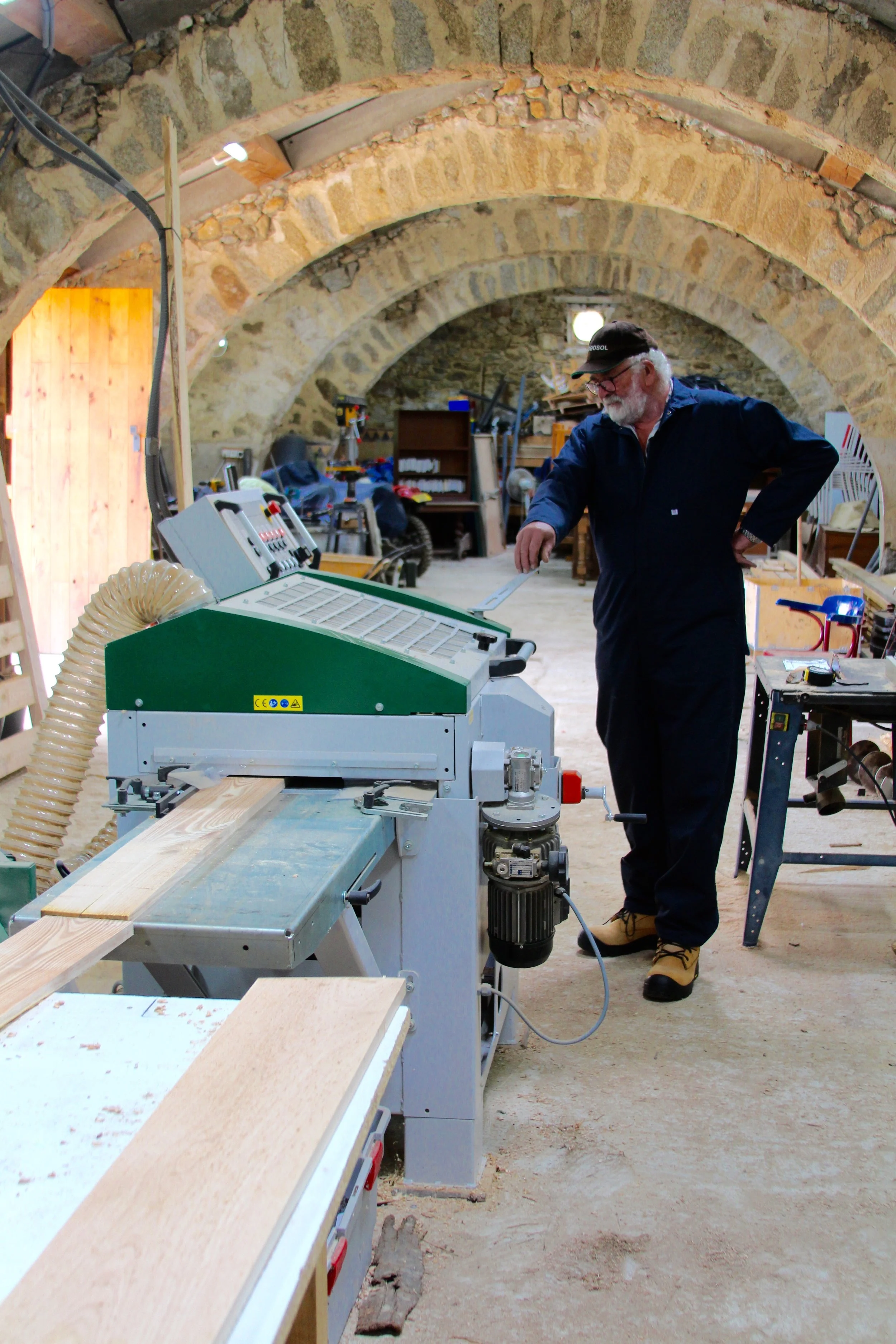 Nigel working the planer