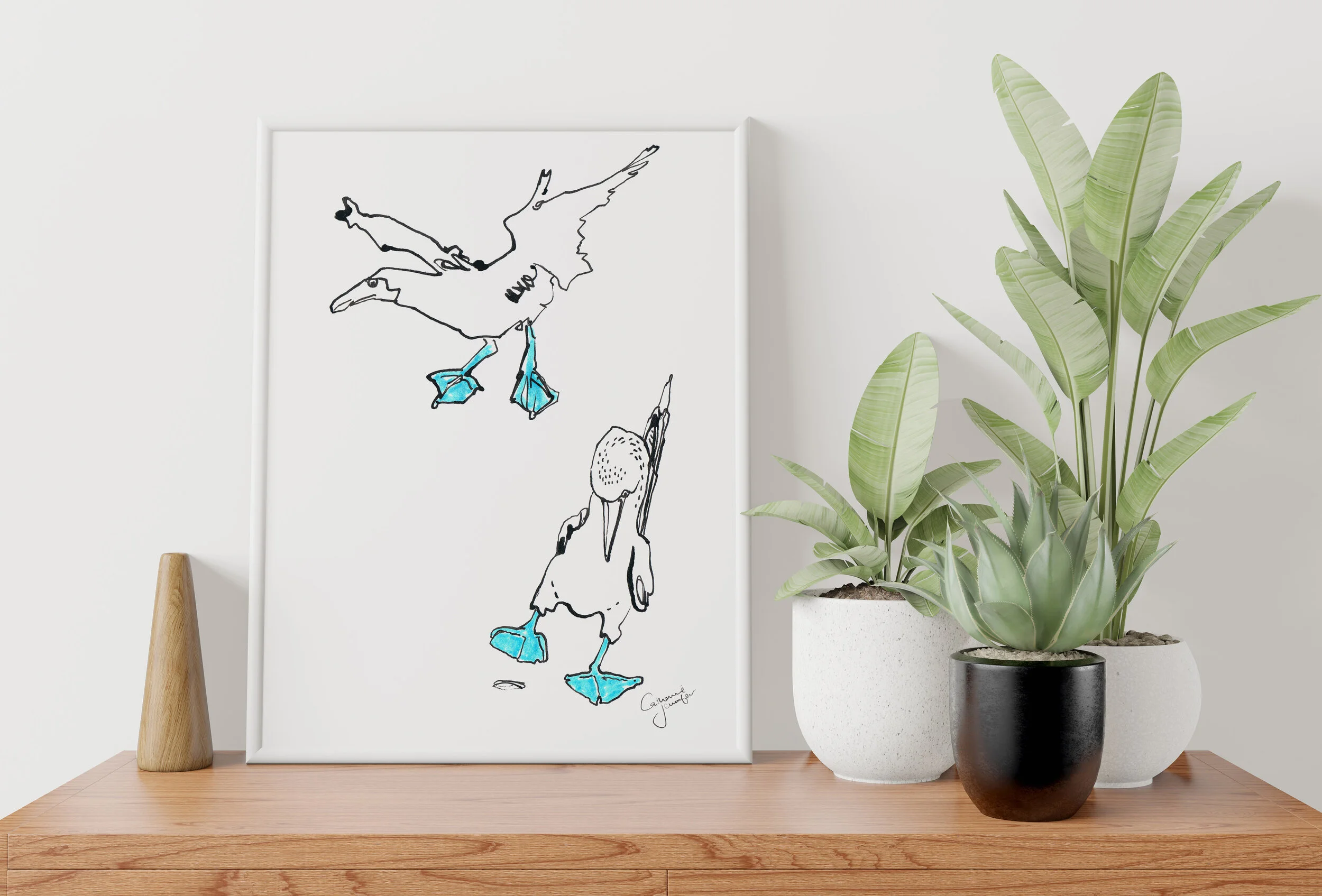 "Blue-Footed Boobies 3" - Giclee Print