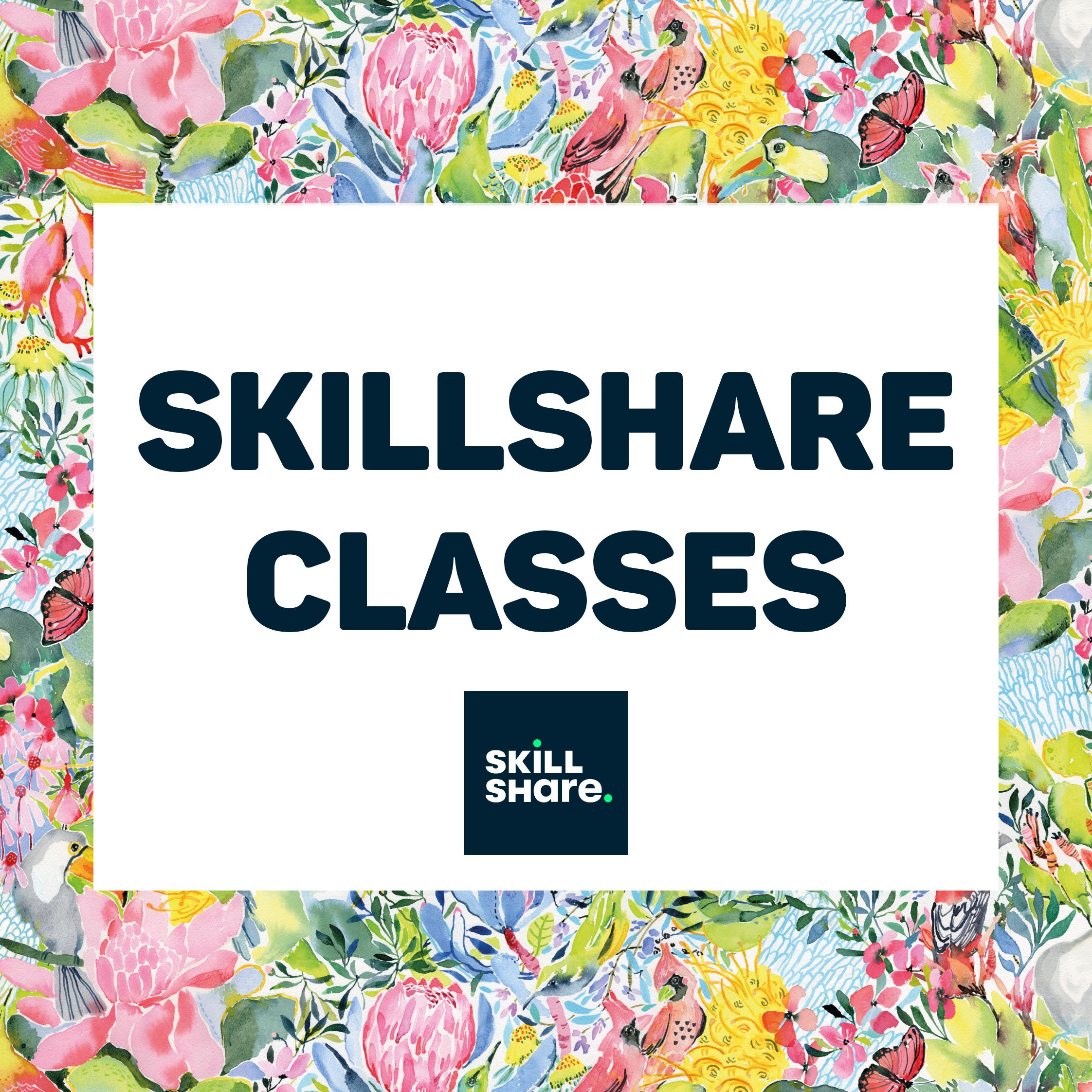 Skillshare classes with Catherine Jennifer, Top Teacher, with hand-painted watercolour pattern