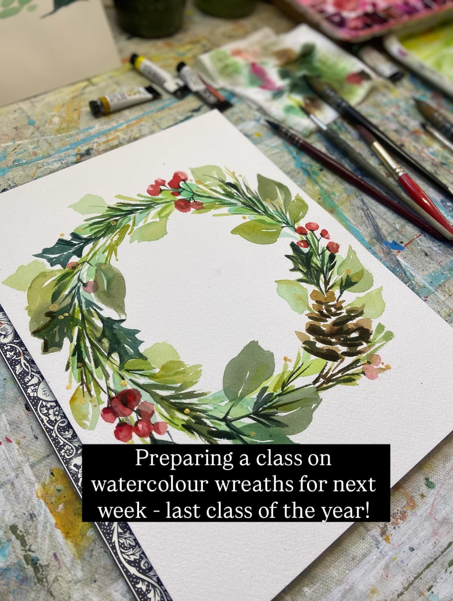 We are ending the year with some relaxed fun sessions, making Christmas themed art! Can&rsquo;t believe it&rsquo;s been a whole year with this wonderful group! 

Booking is now open for Watercolour for Beginners on Mondays and Intermediate Watercolou