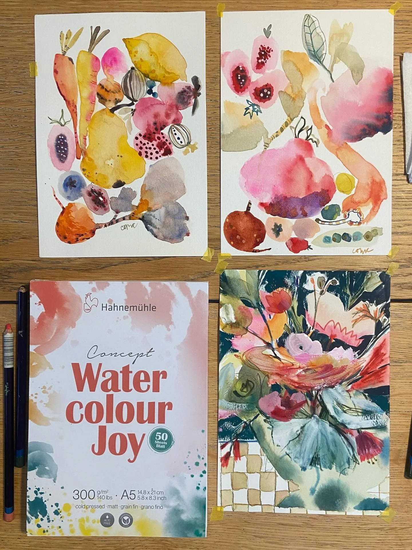 More play with @hahnemuehle_uk Watercolour Joy paper&hellip; it took the rough treatment well too 💪

#watercolourjoy #stormdave #watercolourplay #looseflorals