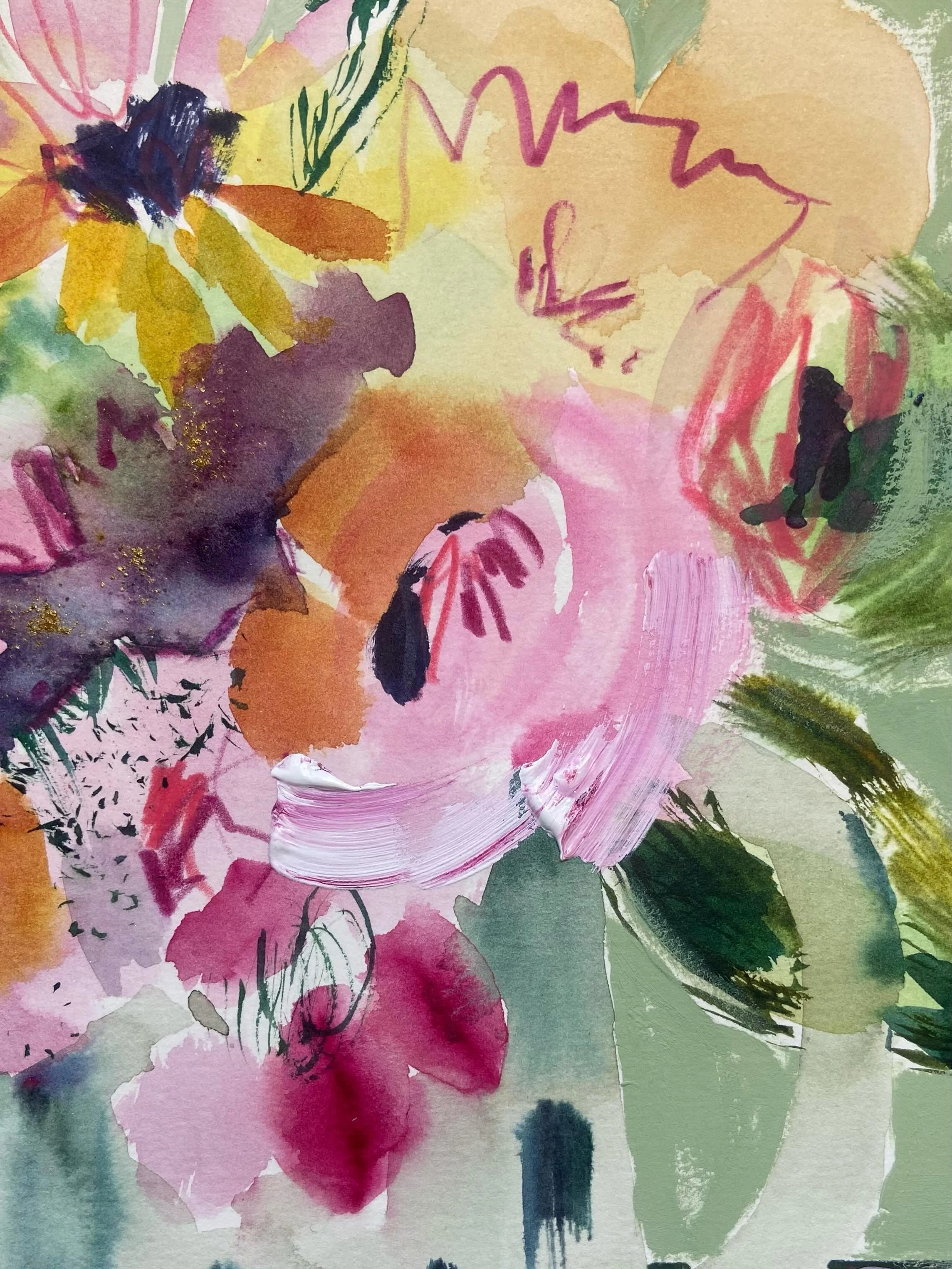 I felt pent up so I gave myself 30 minutes to play. 

#looseflorals #messy #playfulart #markmaking