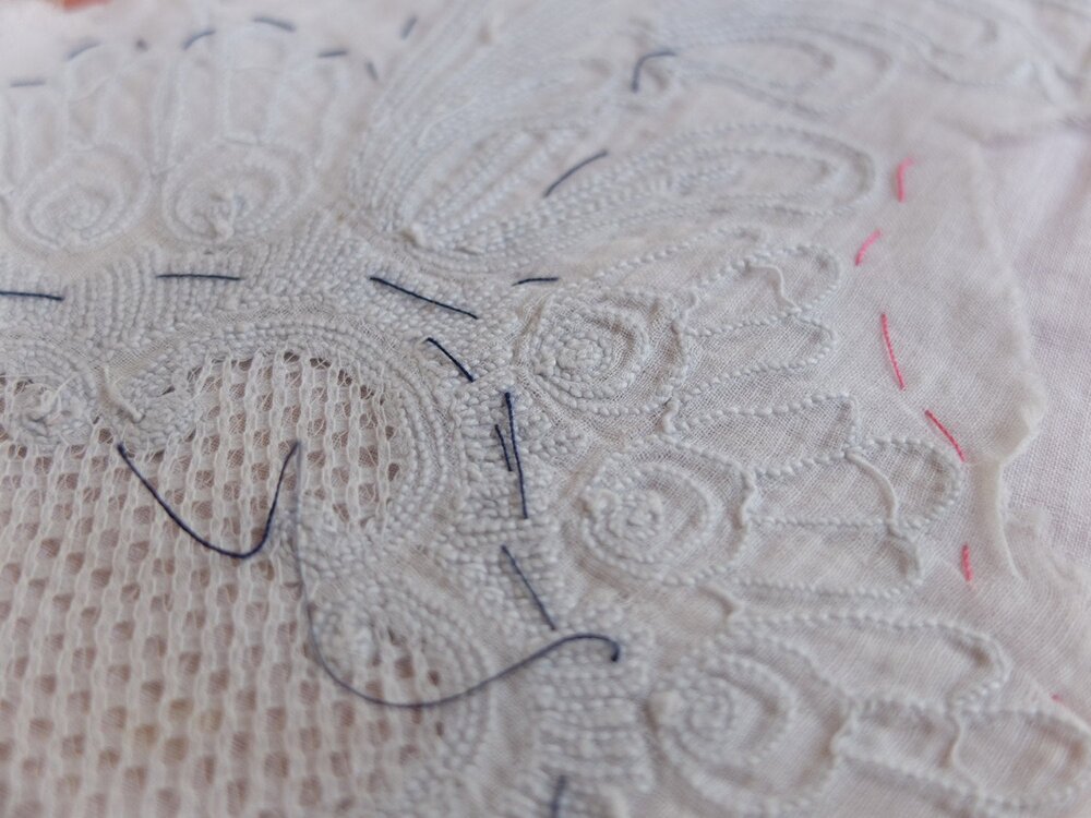Antique Lace Appliqu\u00e9s 3pc Needlepoint /& Fillet Lace Inserts White Cream Mats French Convent Find Vintage Wedding Dolls Period Costume