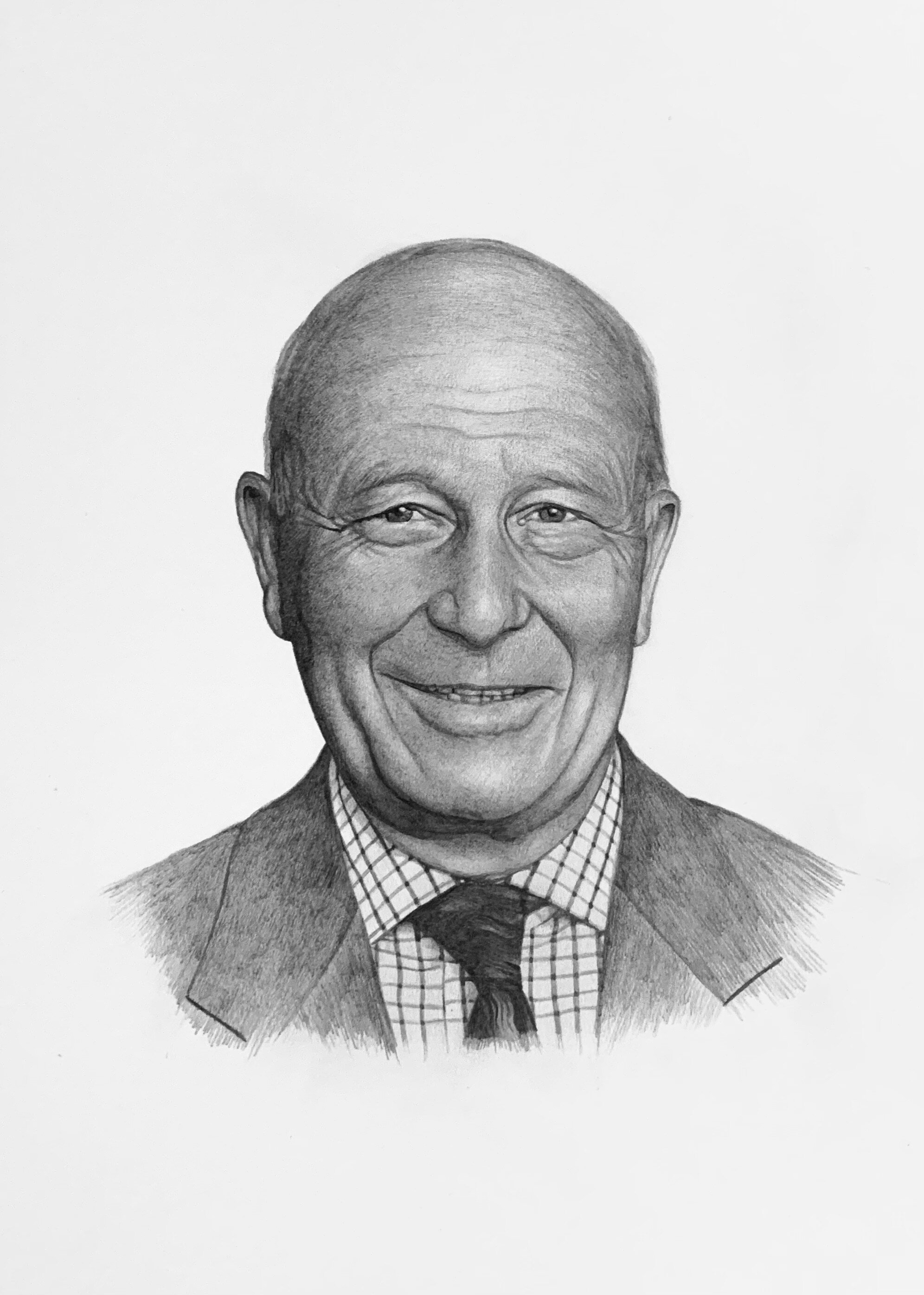 Hand Drawn Pencil Portrait of Man