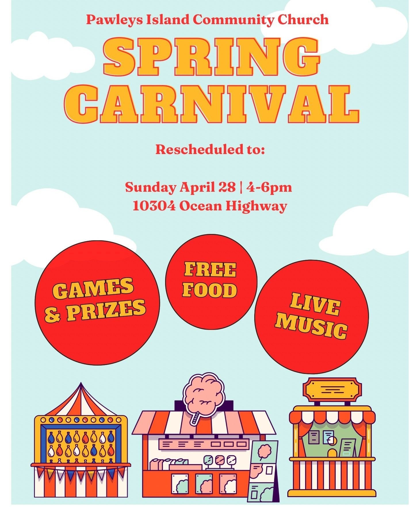 THIS SUNDAY IS SPRING CARNIVAL! 4-6p for everyone to come and join in the community fun.