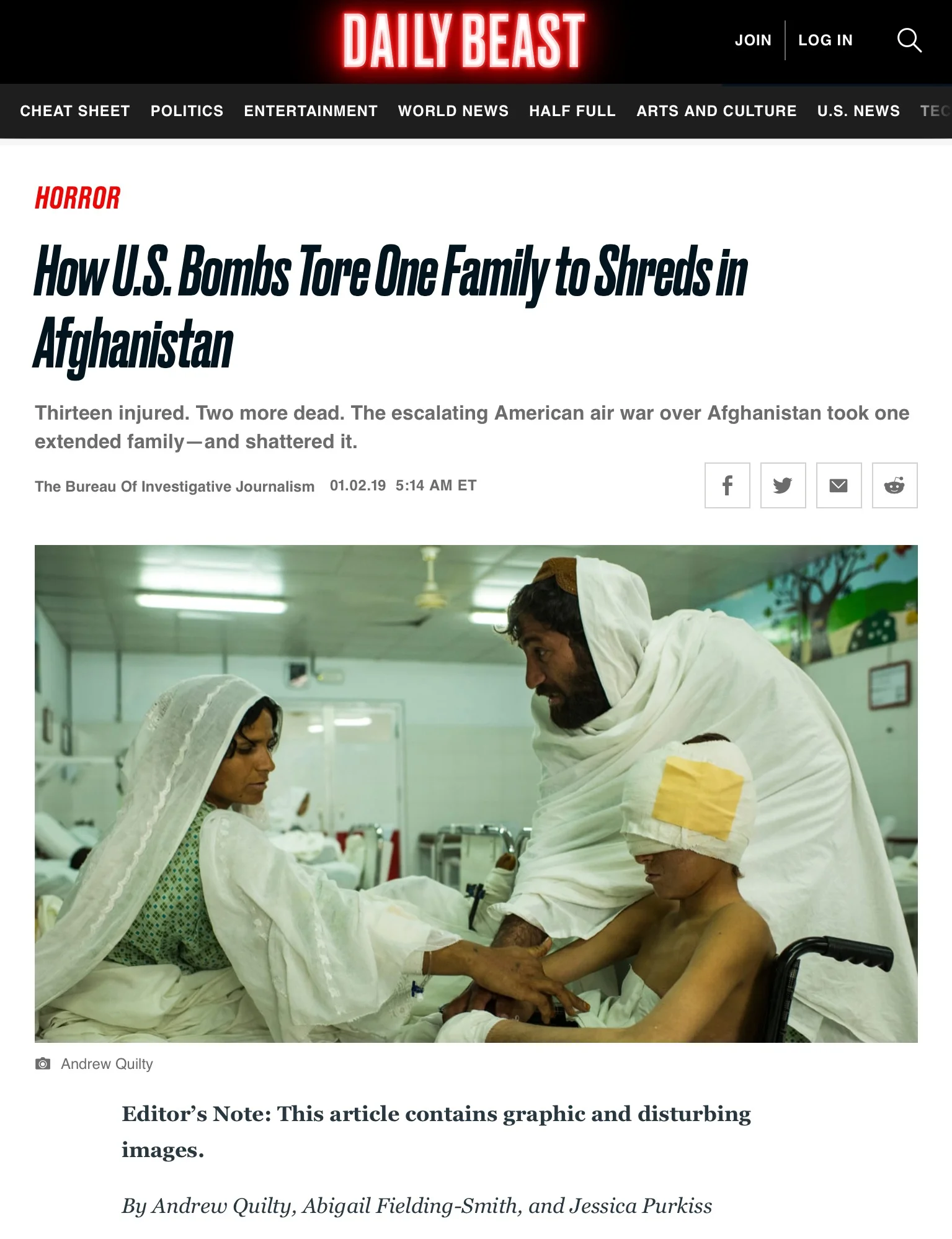 How U.S. Bombs Tore One Family to Shreds in Afghanistan. For the Daily Beast with The Bureau of Investigative Journalism. Pictures by Andrew Quilty. Words by Andrew Quilty, Jessica Purkiss and Abigail Fielding-Smith.