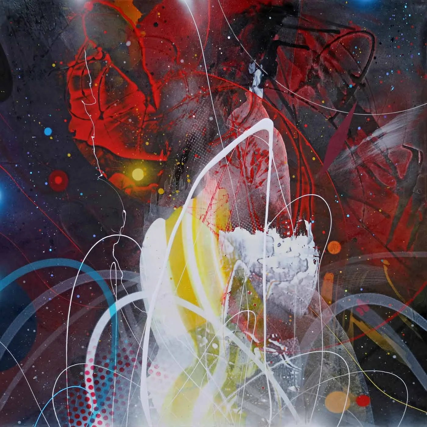 KayOne DARK-INSIDE-ONE, 2017 80 cm x 80cm Tecnica mista su tela