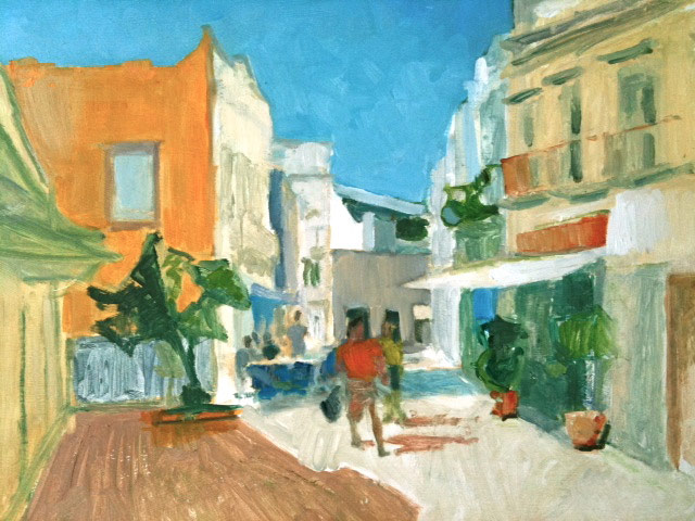 The Old Town Olhao. Oil on canvas