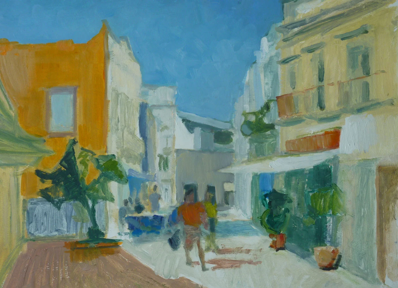 Olhao Old Town. Painting by Iona Stern