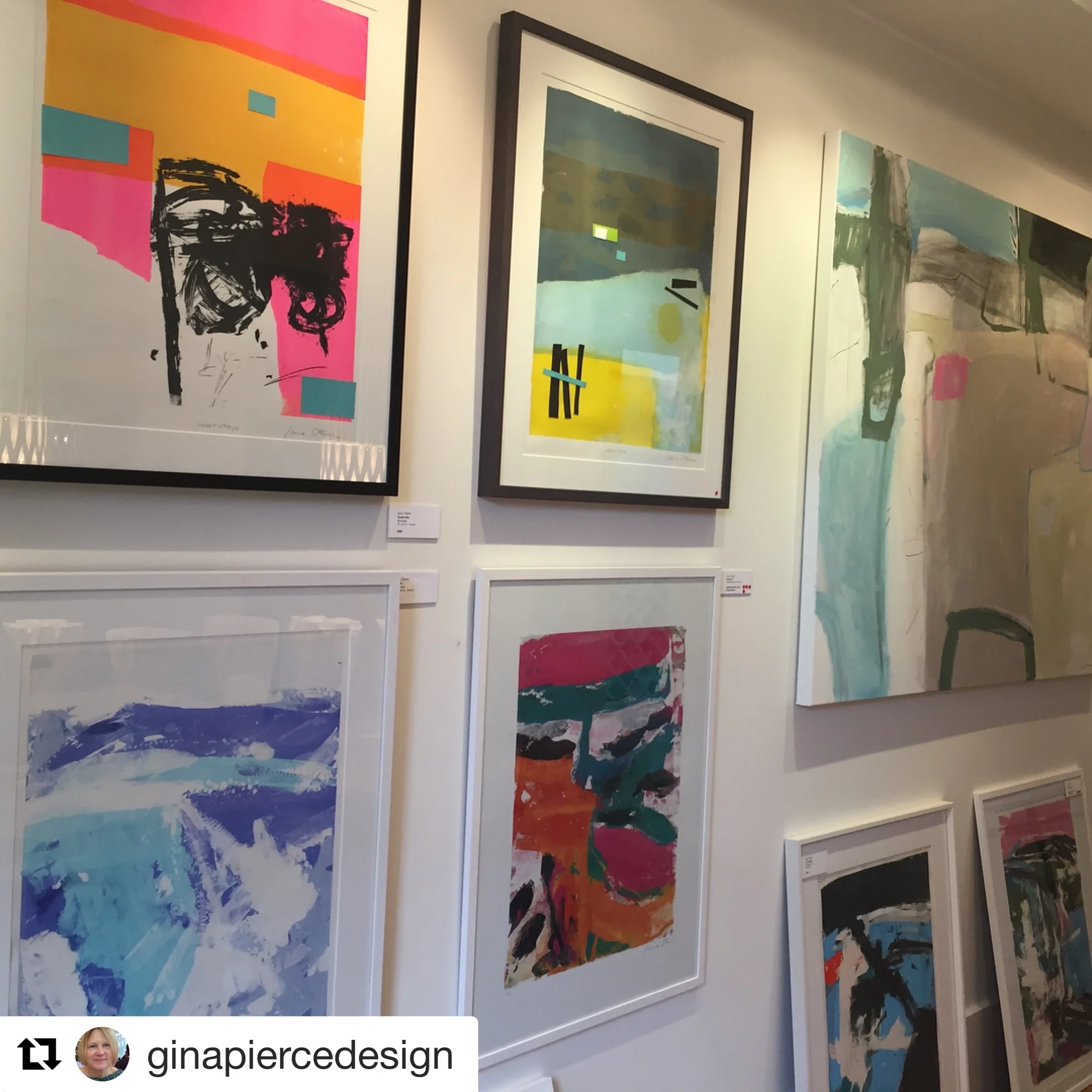 Thank you Gina Pierce design for the photograph showing screen print monotypes.